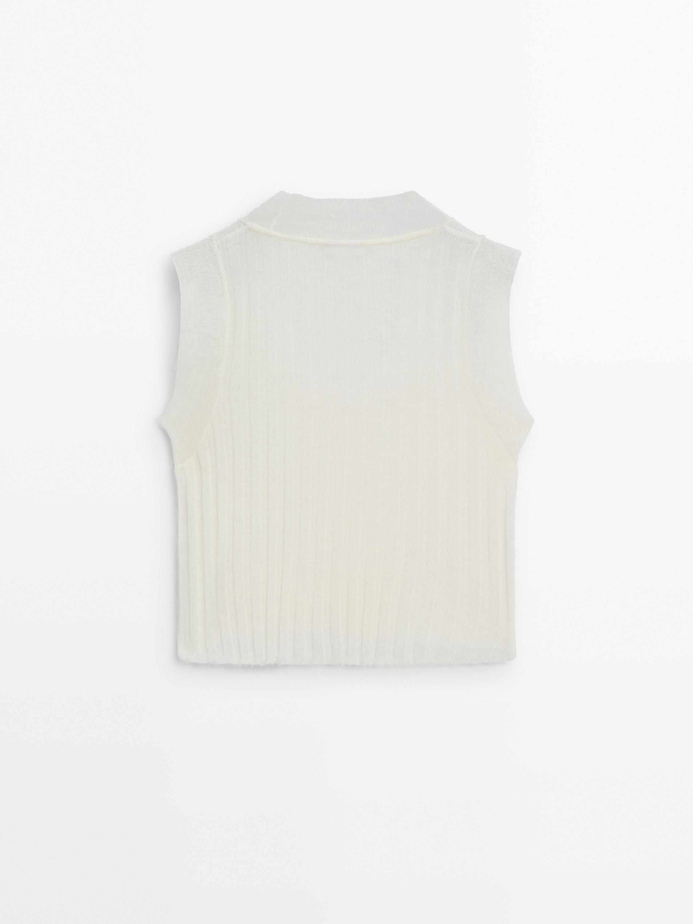 Wool blend knit top