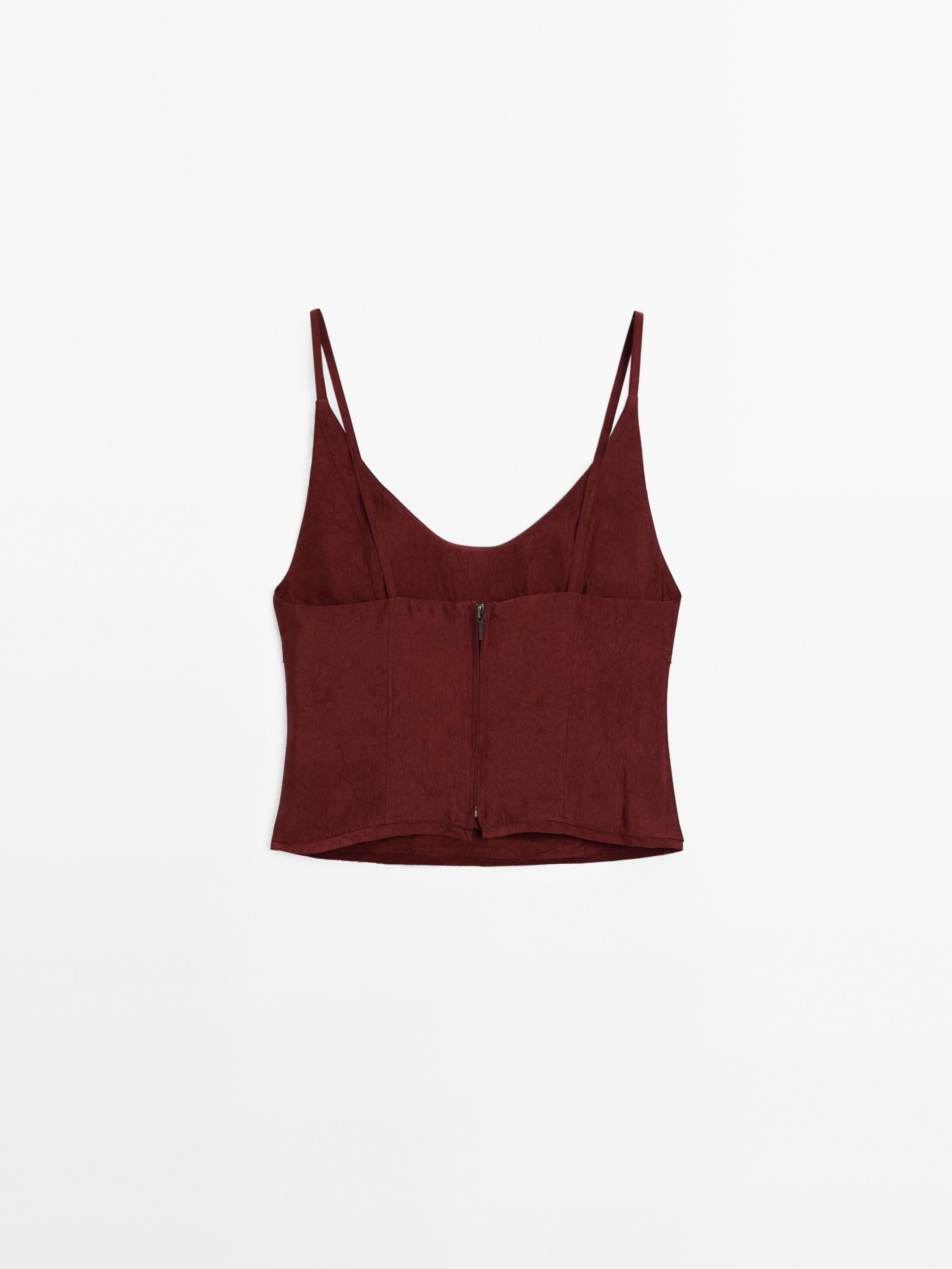 Straps top with stitching detail