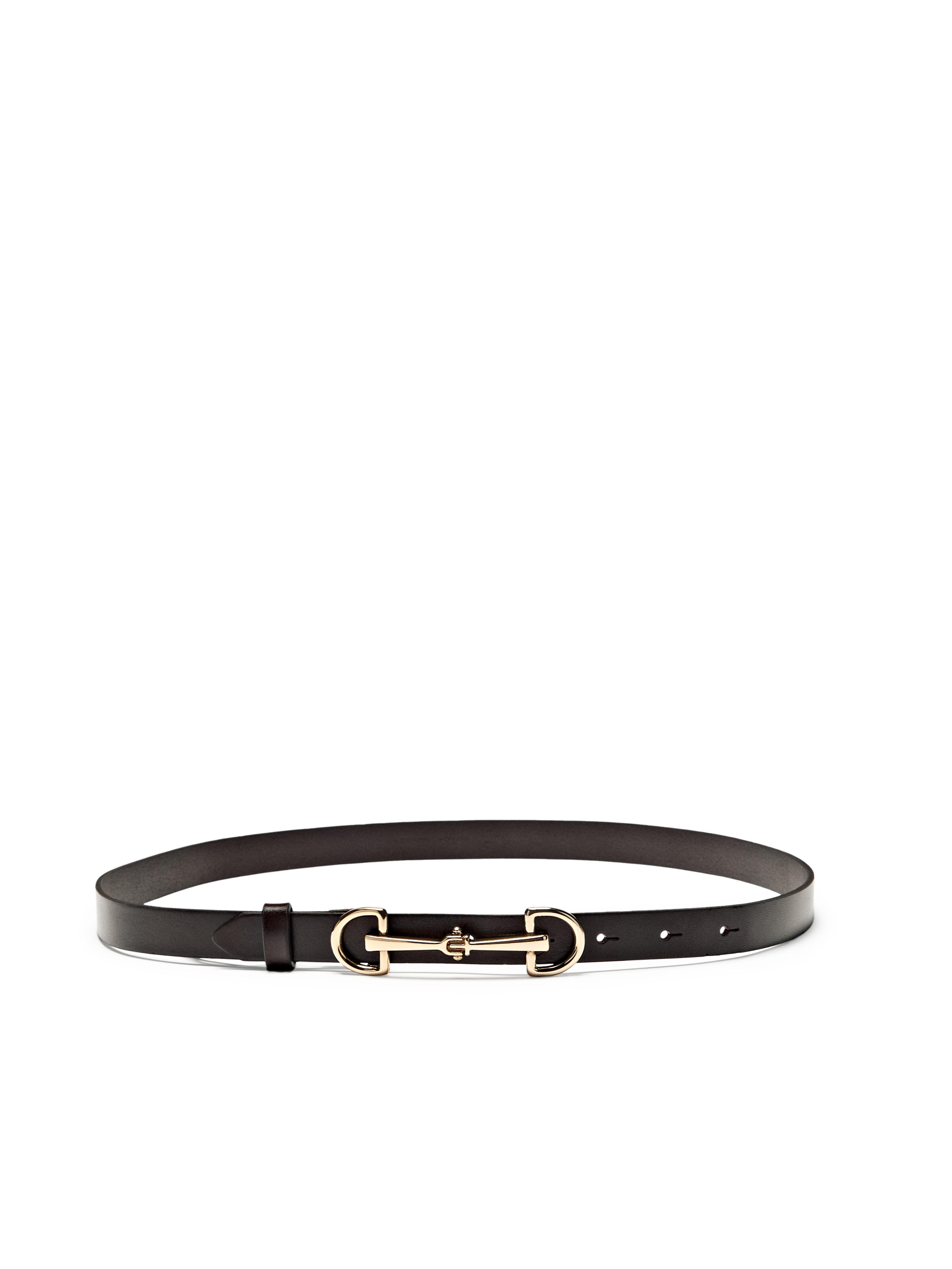 Equestrian nappa leather belt — BROWN