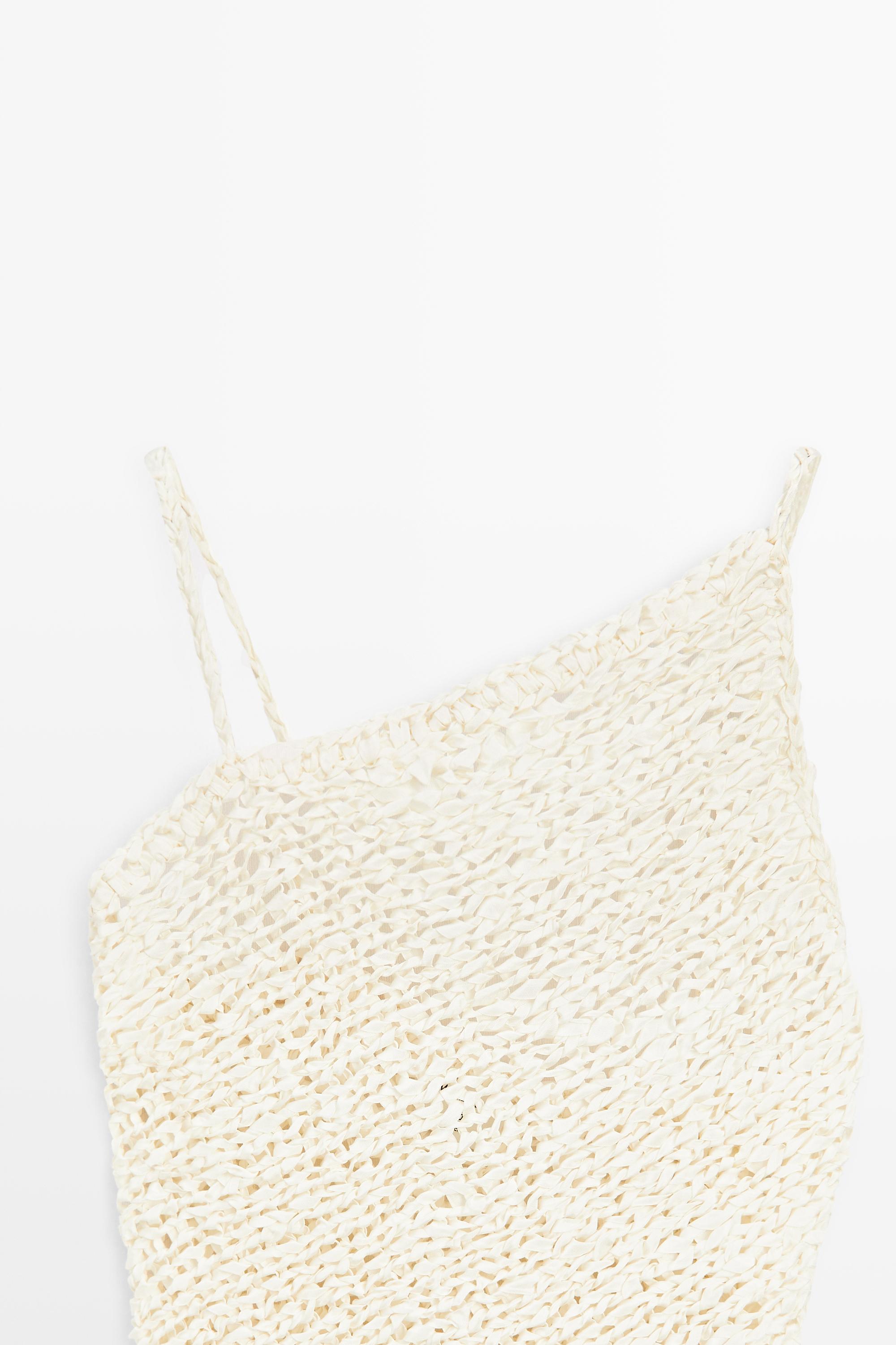 Open-knit asymmetric top - STUDIO — Off white