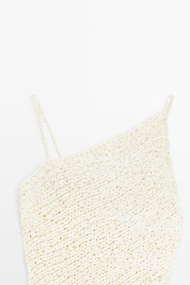 Open-knit asymmetric top - STUDIO — Off white 8