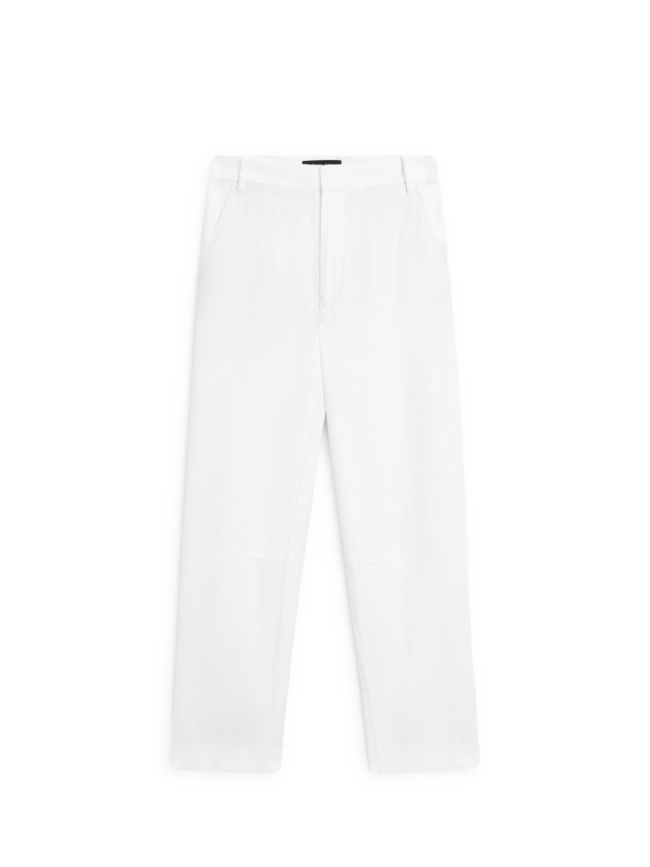 Flowing 100% linen trousers — WHITE