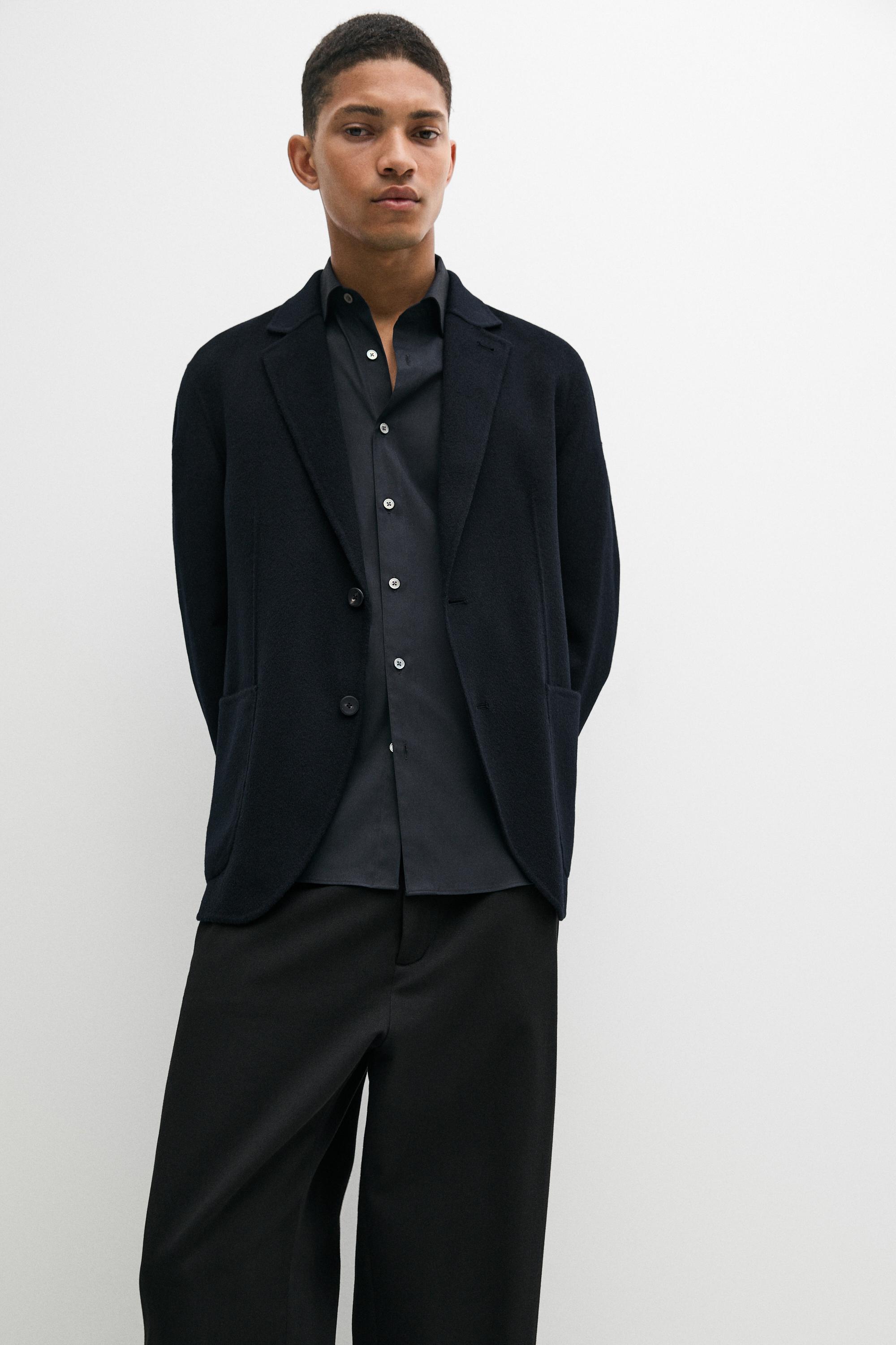 Double-faced wool blend blazer — DEEP BLUE