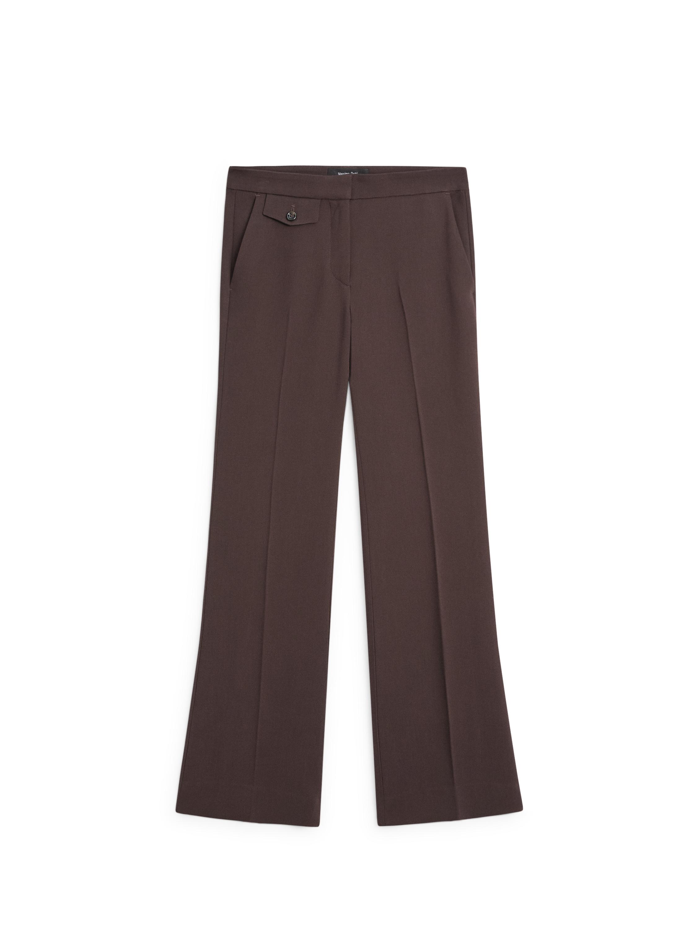Flared trousers with pocket — Chocolate