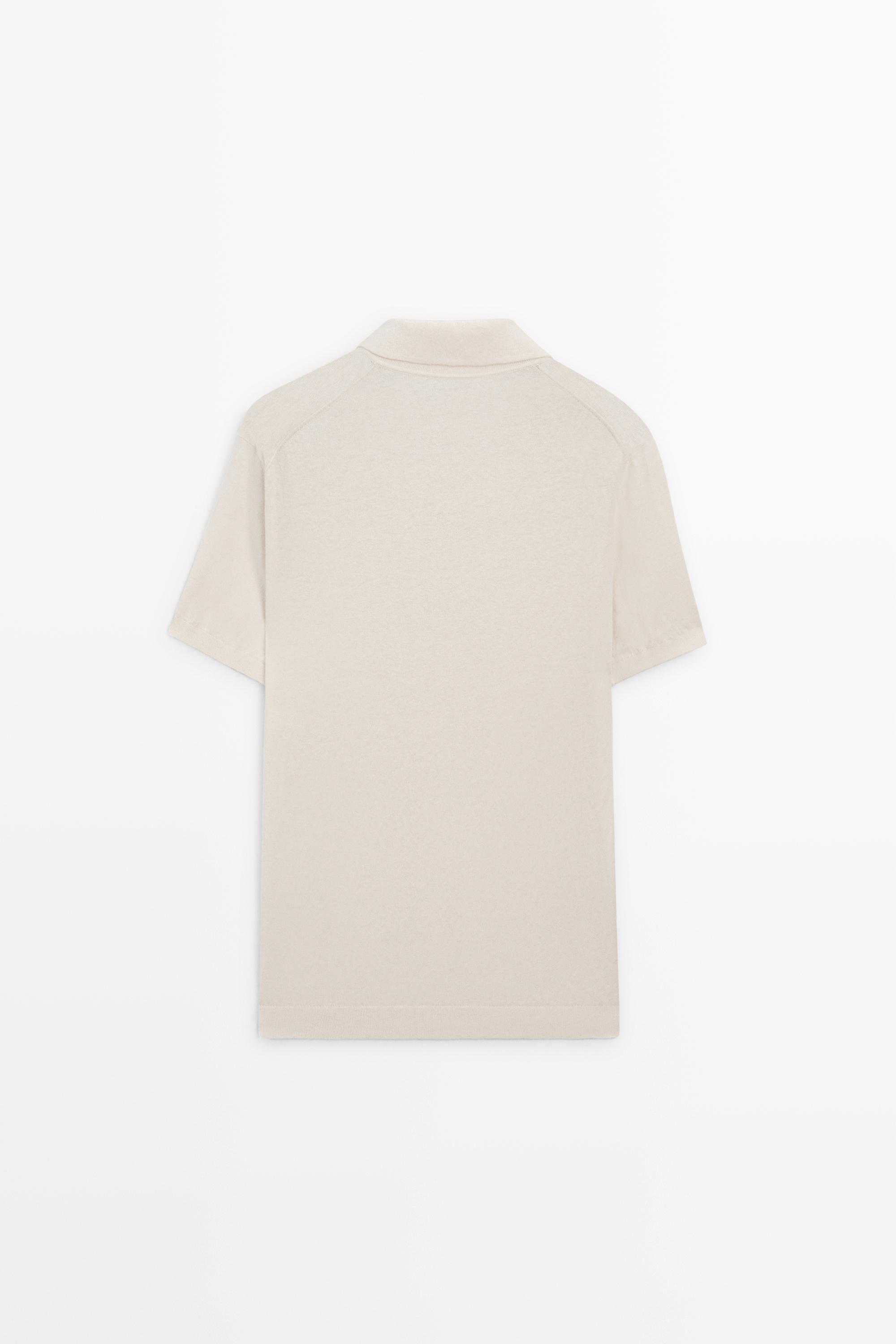 Cotton and linen knit polo sweater - LIMITED EDITION — CREAM