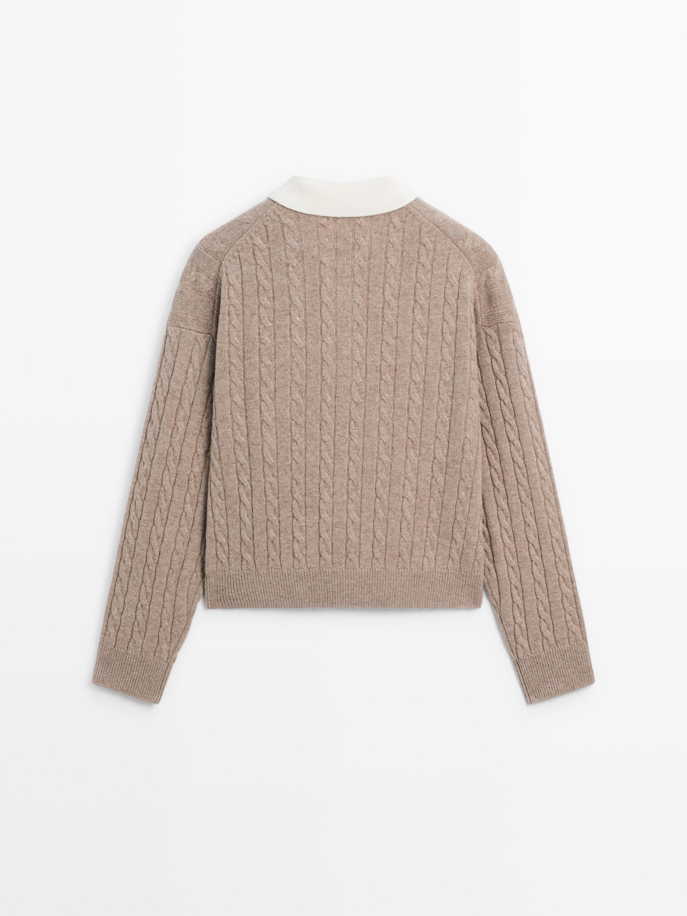 Pullover aus Wollmischgewebe mit Polokragen