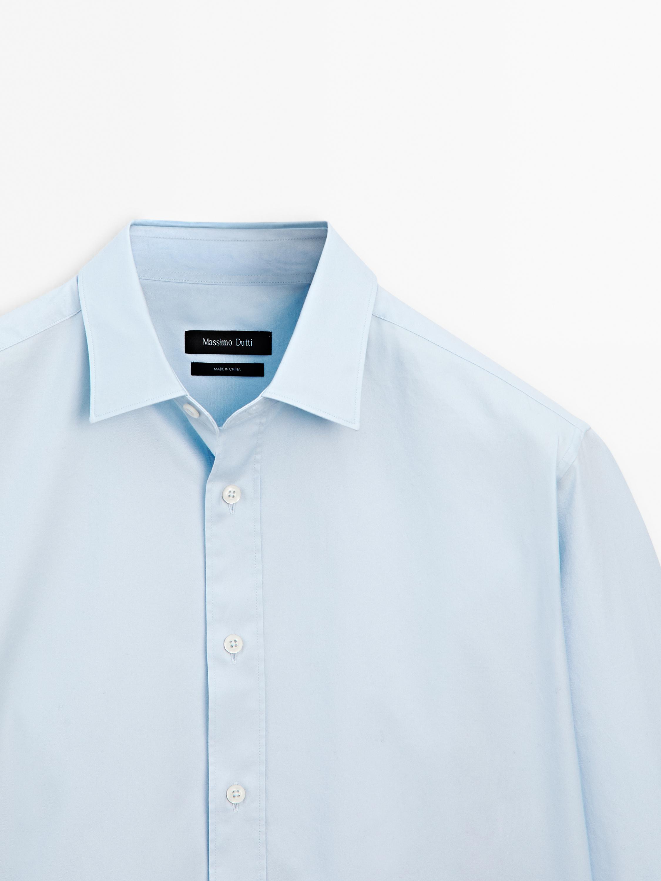 Regular fit 100% cotton twill shirt