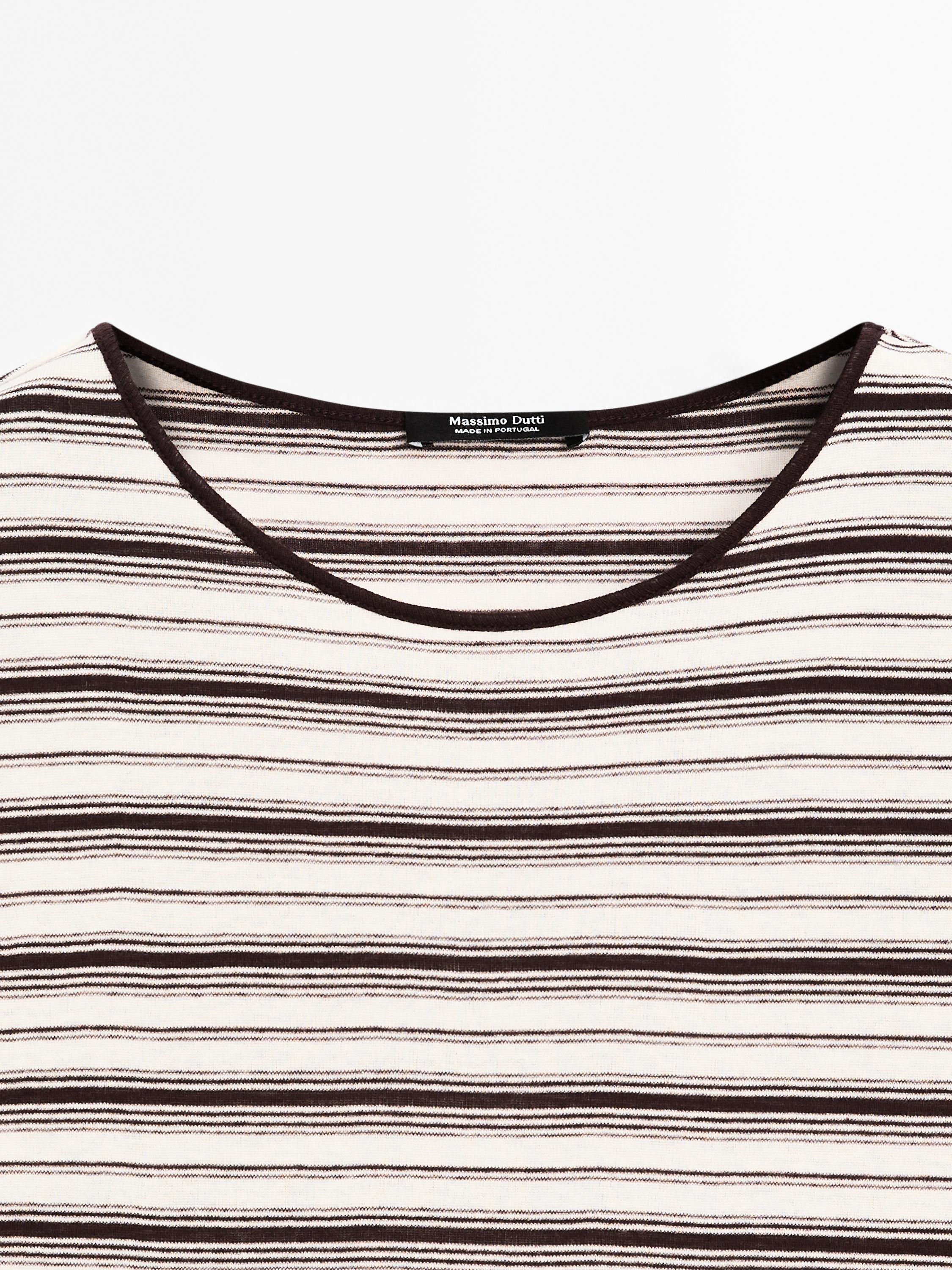 T-shirt rétro à rayures 100 % coton