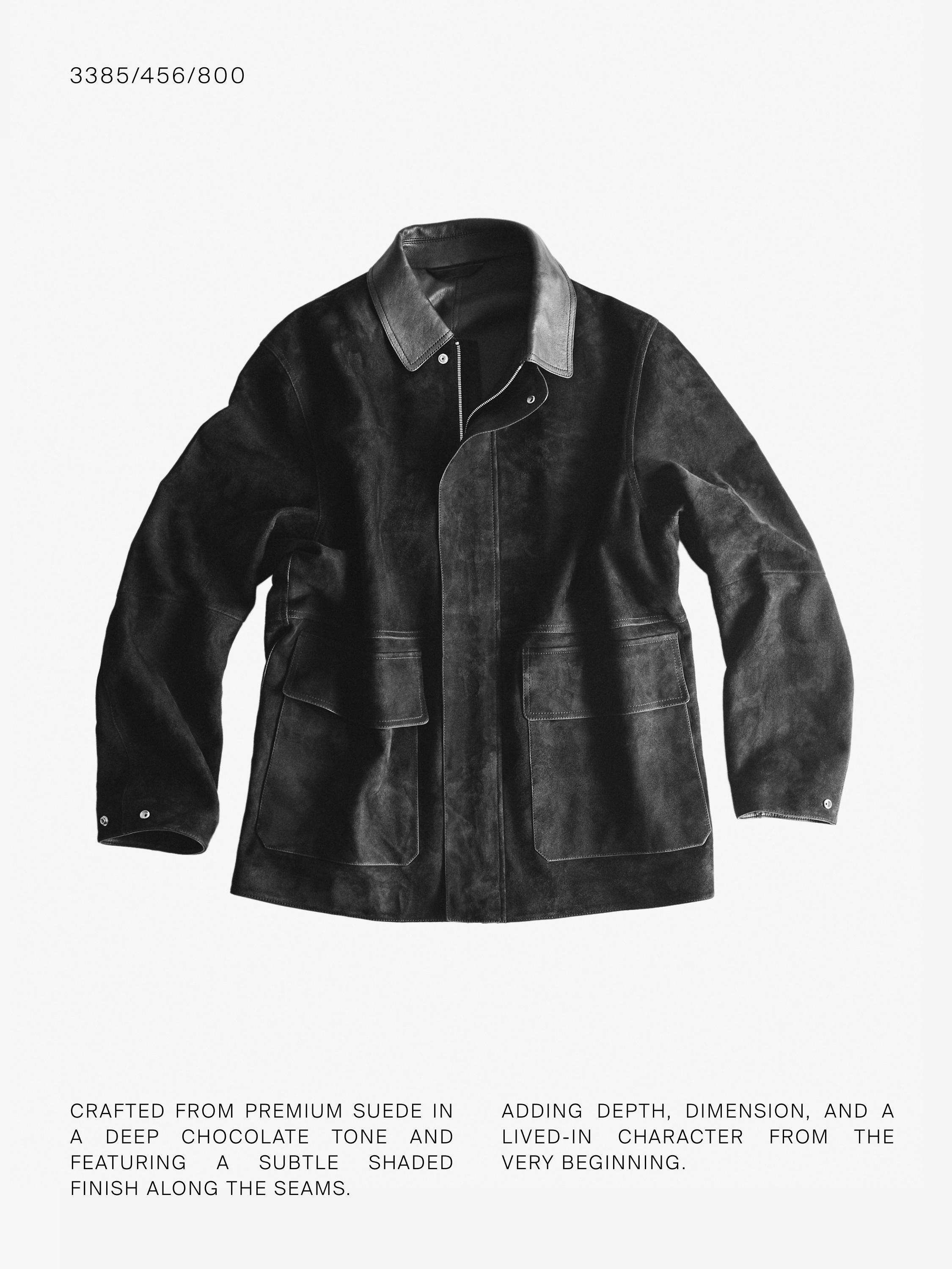 Jacket with suede pockets detail — BLACK