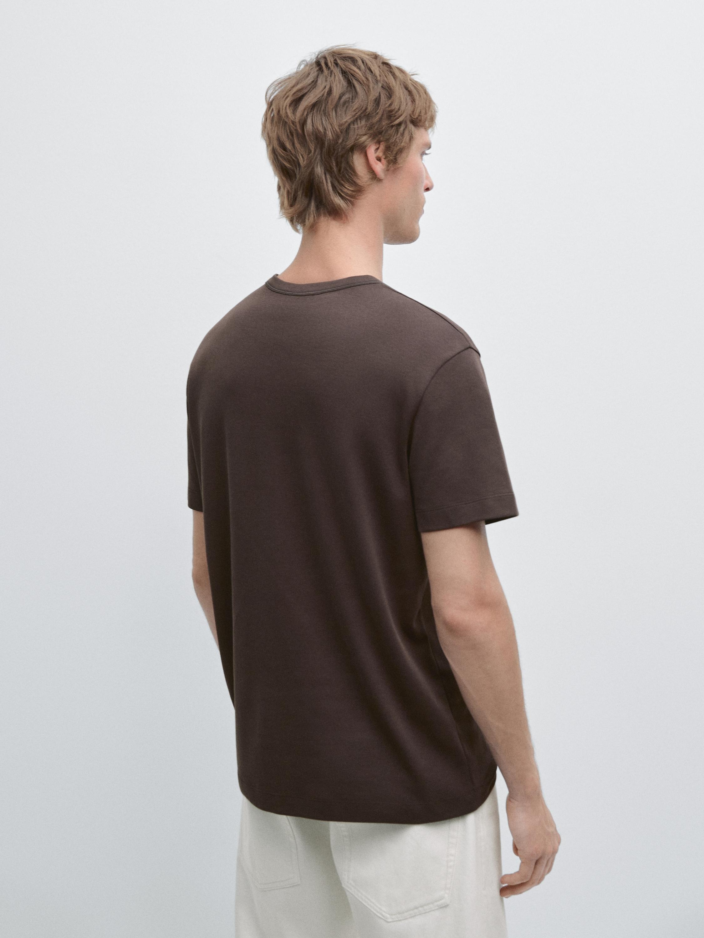 100% cotton short-sleeve T-shirt — Chocolate