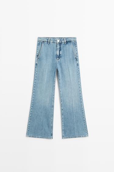 High-waist cropped flare jeans — Light Blue 2