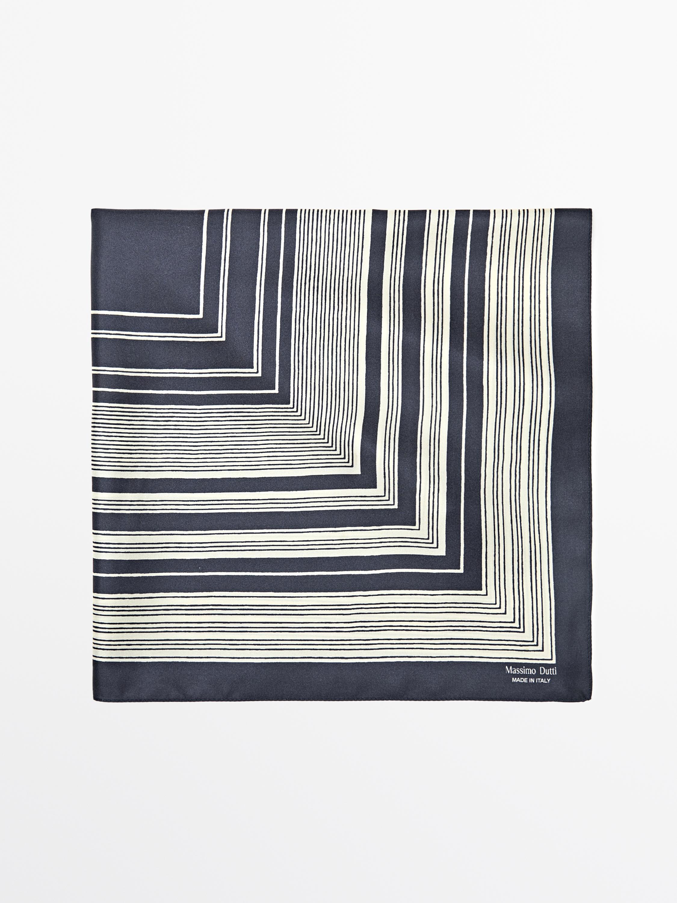 100% silk striped scarf