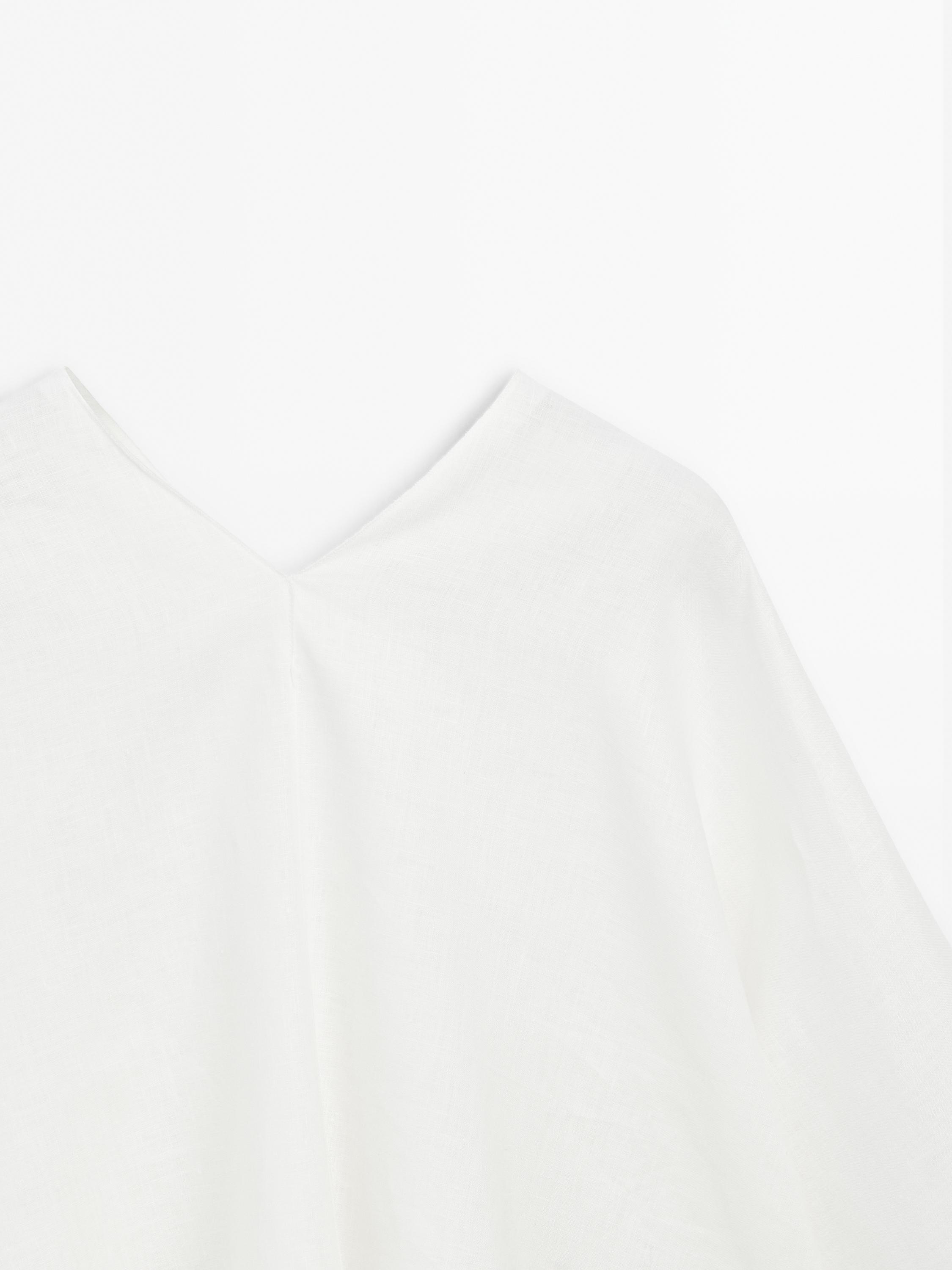Flowing linen cape shirt - Studio