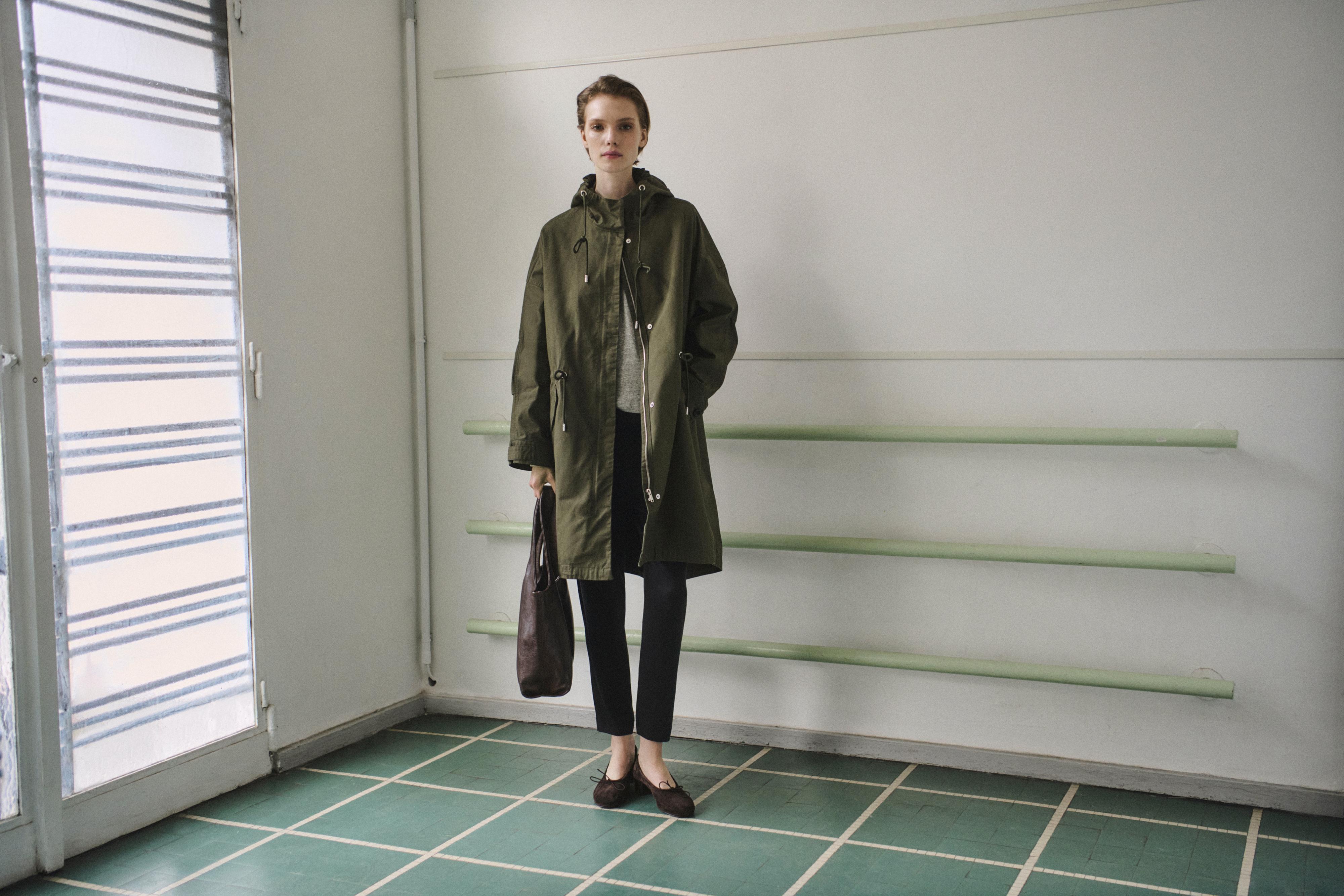 Long cotton parka — GREEN