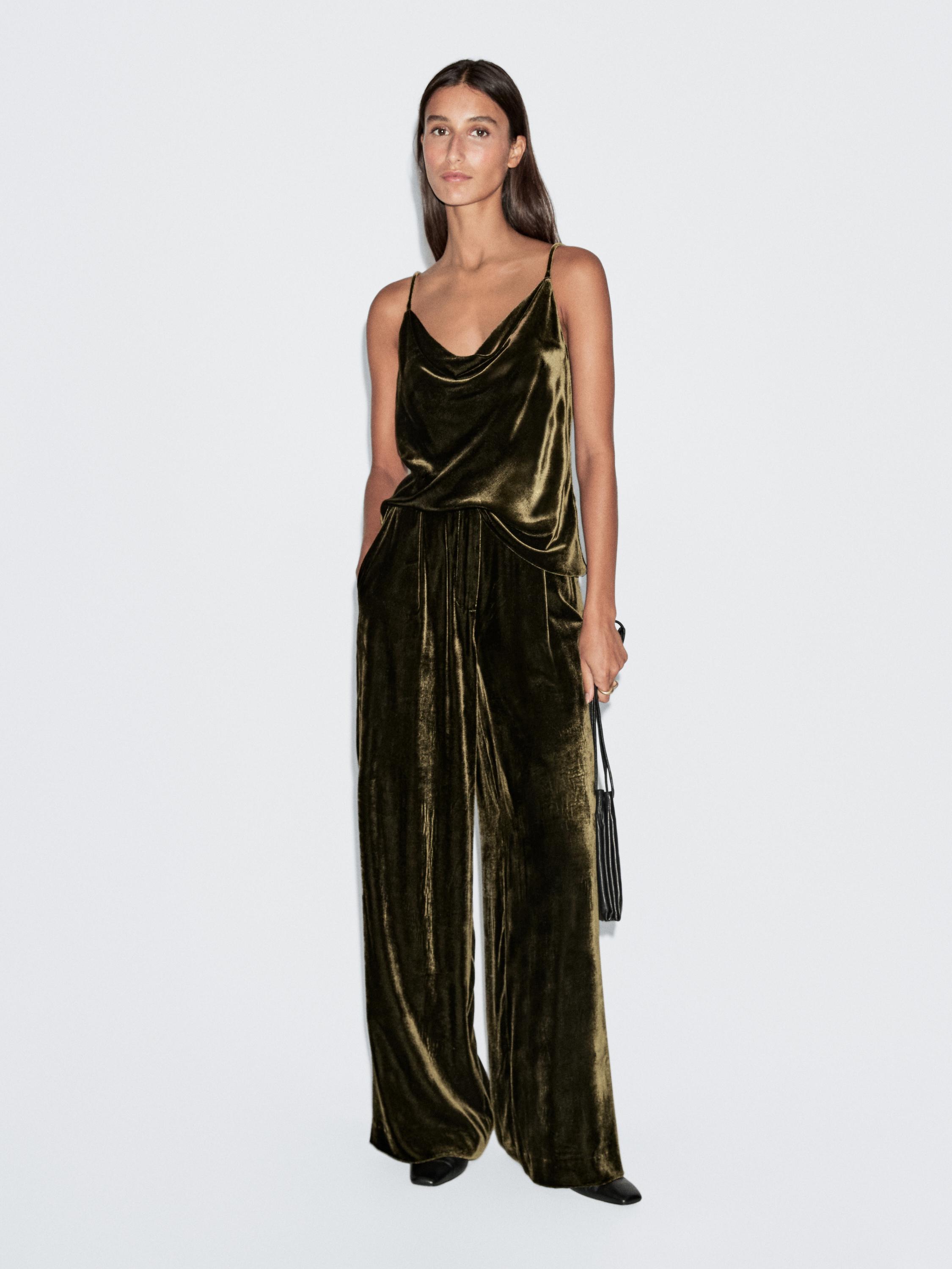 Draped velvet top