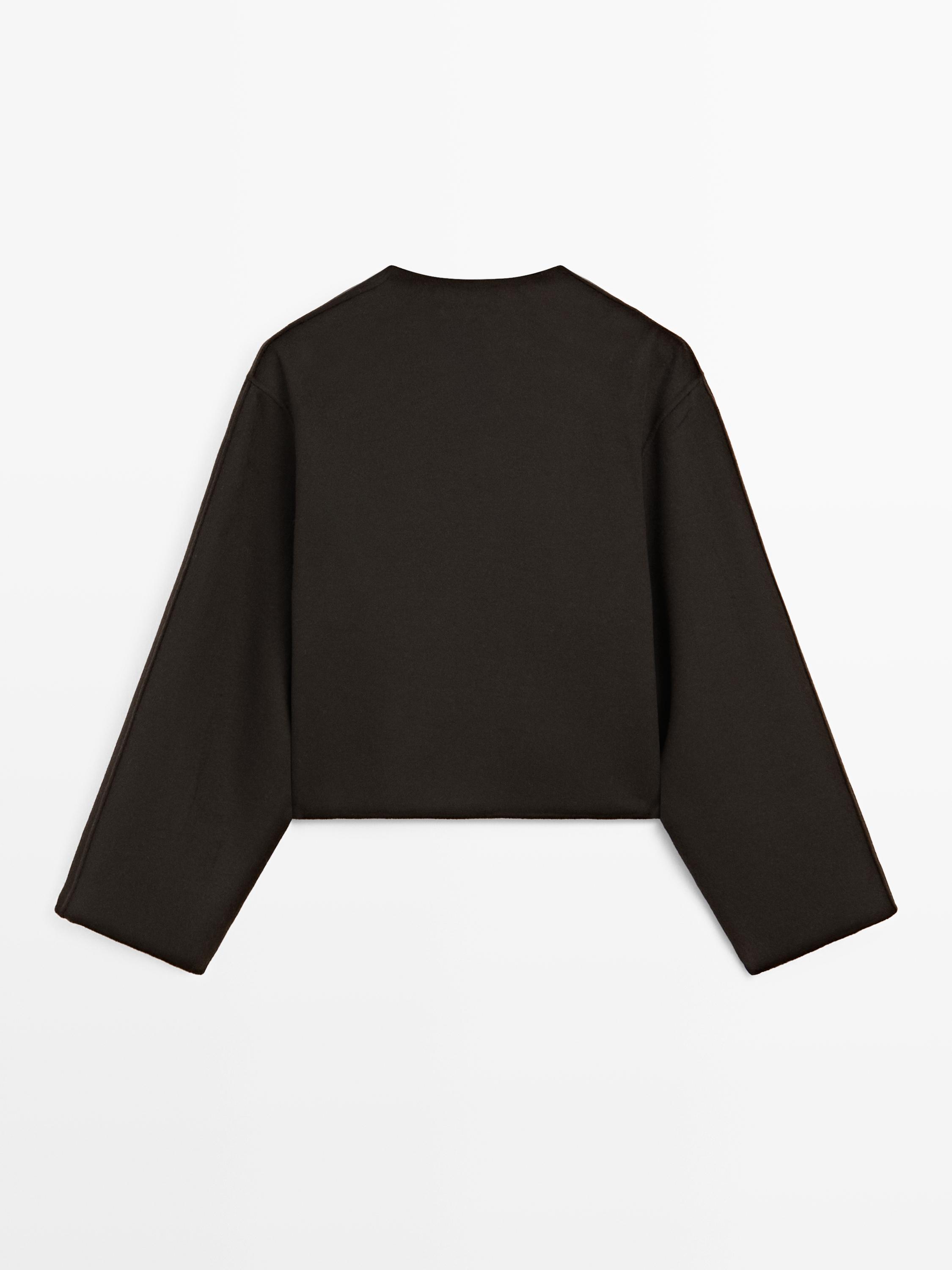 معطف قصير بطية صدر دائرية