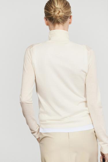 Wool-blend turtleneck knit sweater — CREAM 8