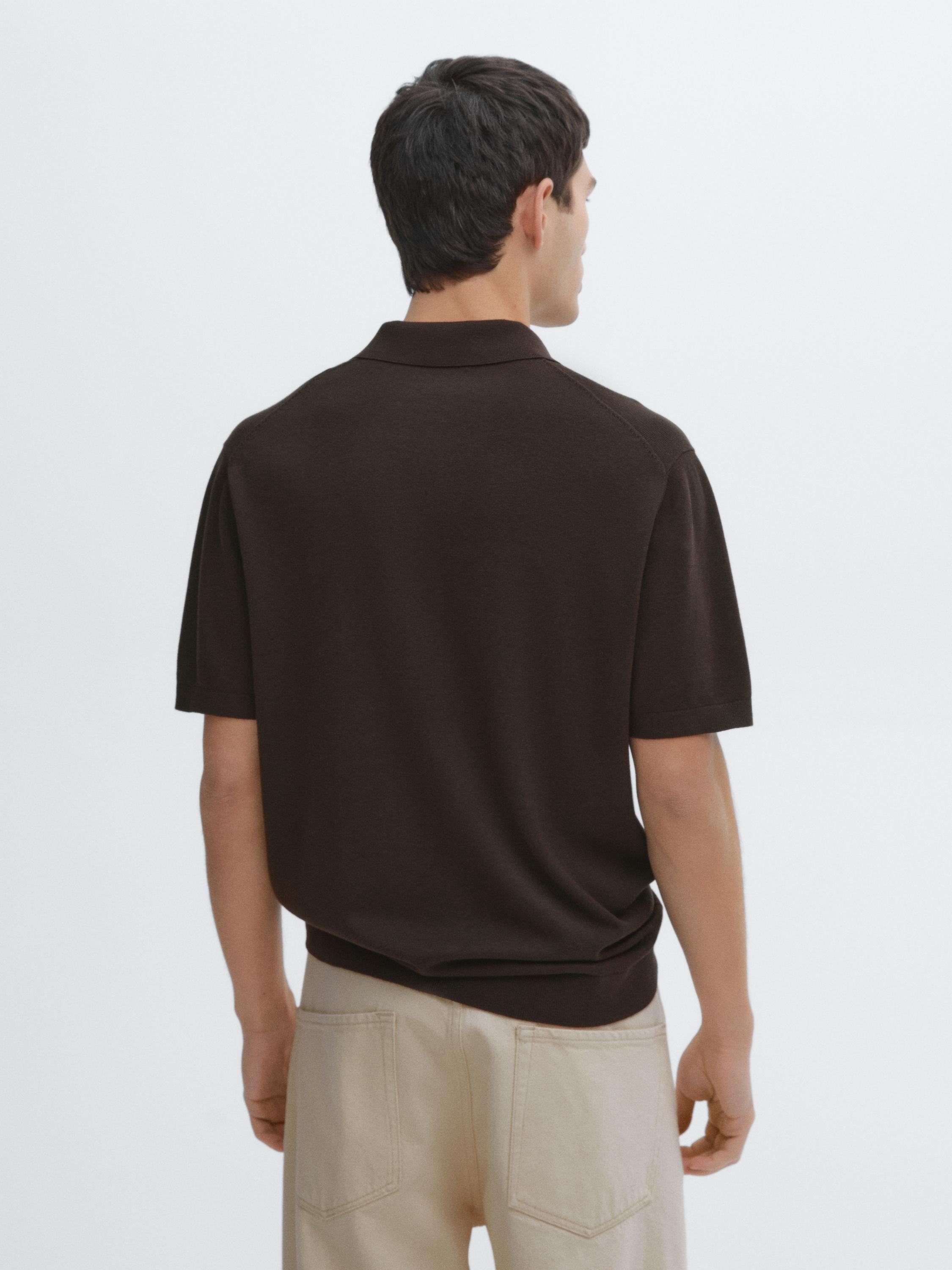 Short sleeve V-neck polo sweater