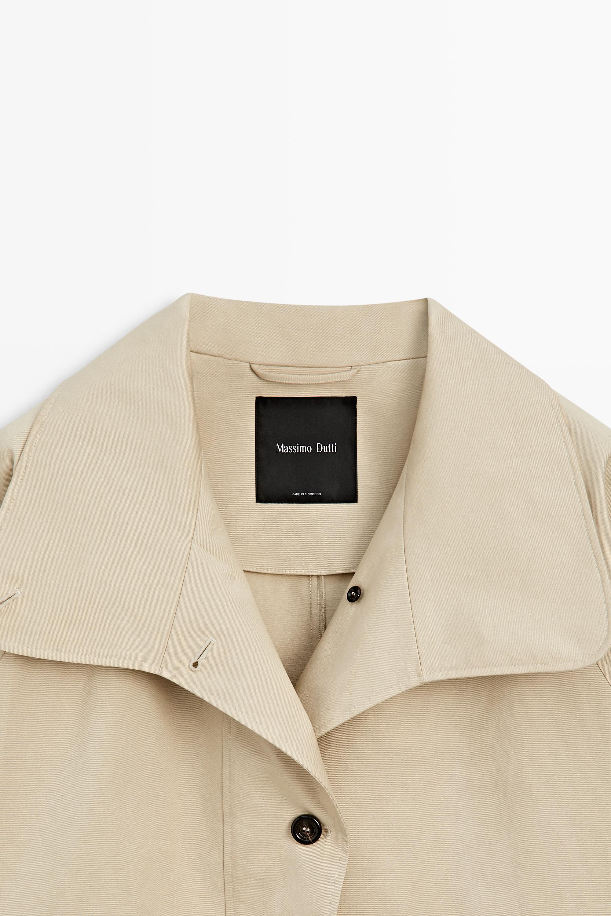 100% cotton cape jacket — BEIGE