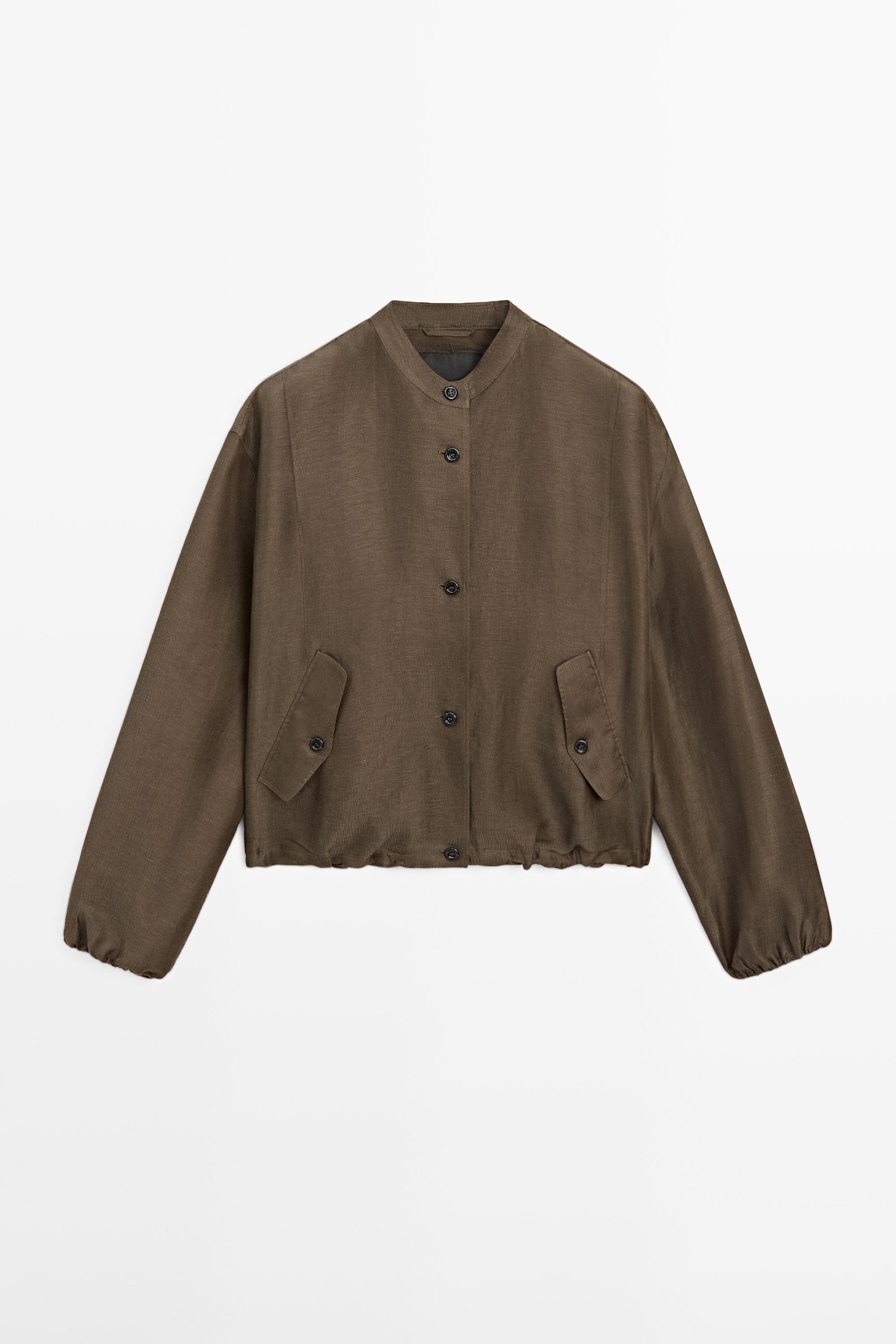 Chaqueta bómber  lino seda