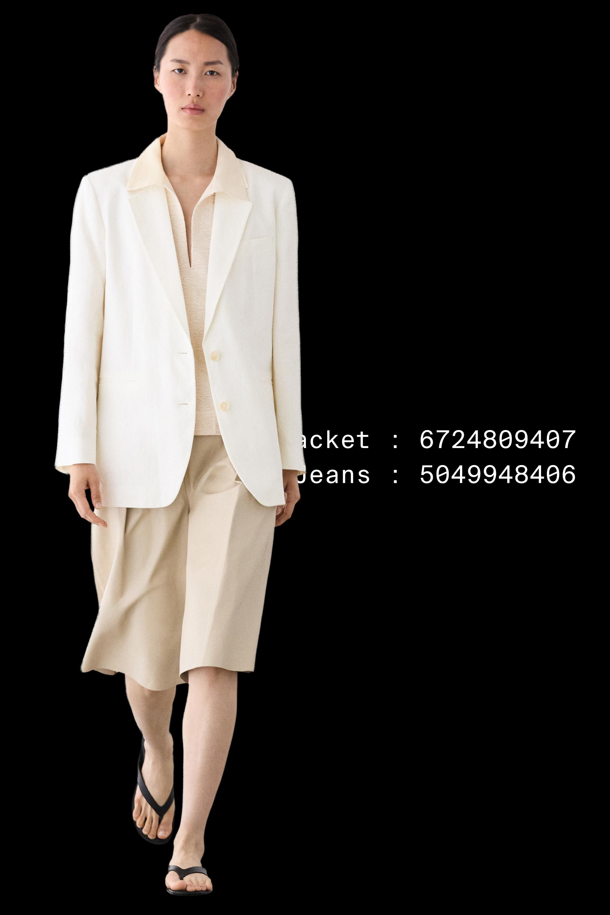 100% linen oversize blazer — Off white