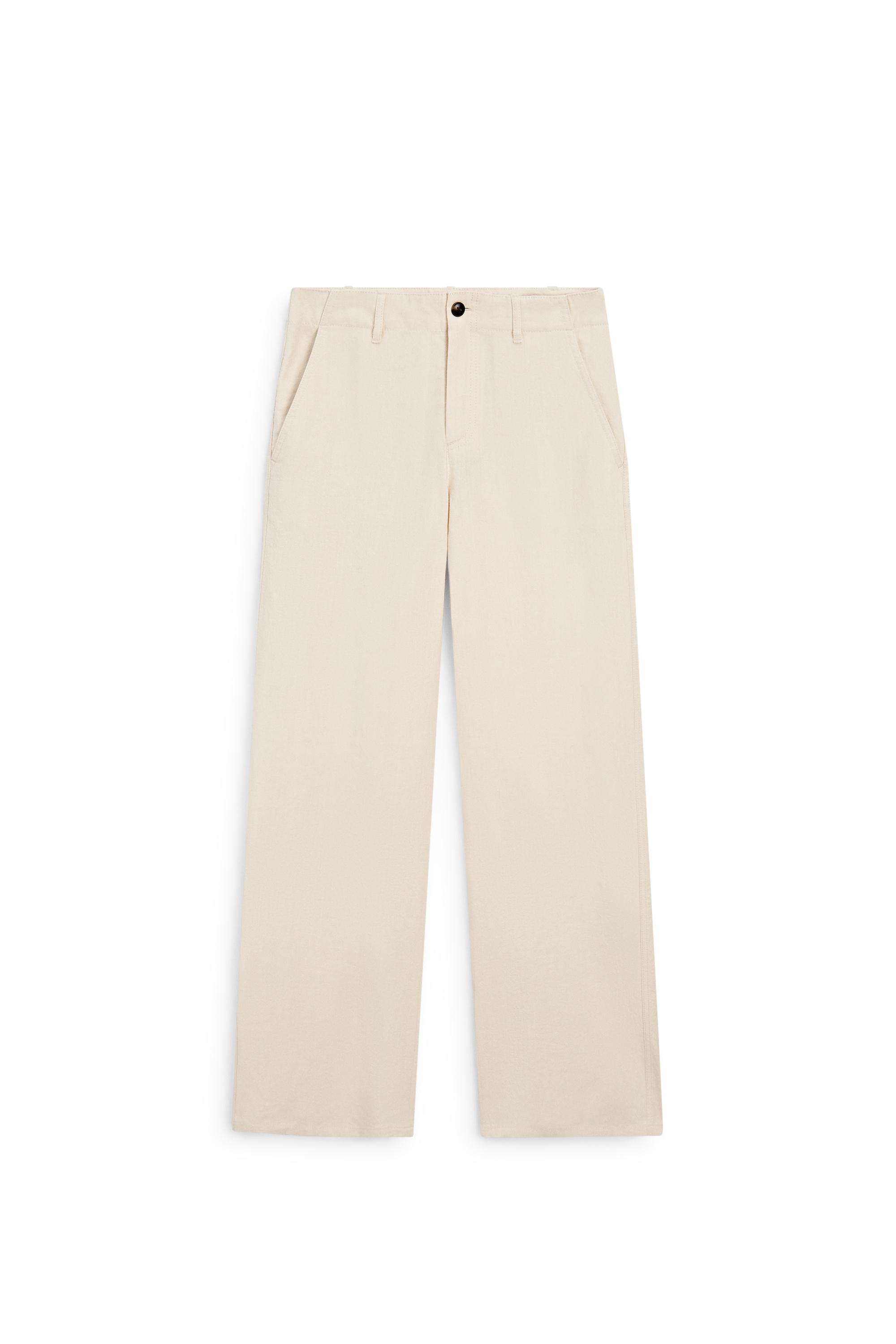 Linen blend relaxed fit pants — OCHRE MARL