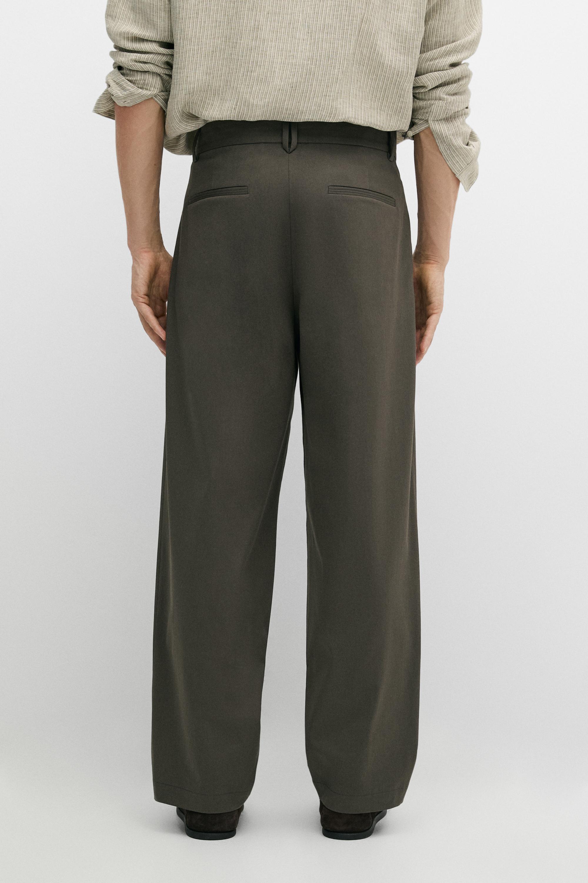 Flowing pants with darts — KHAKI