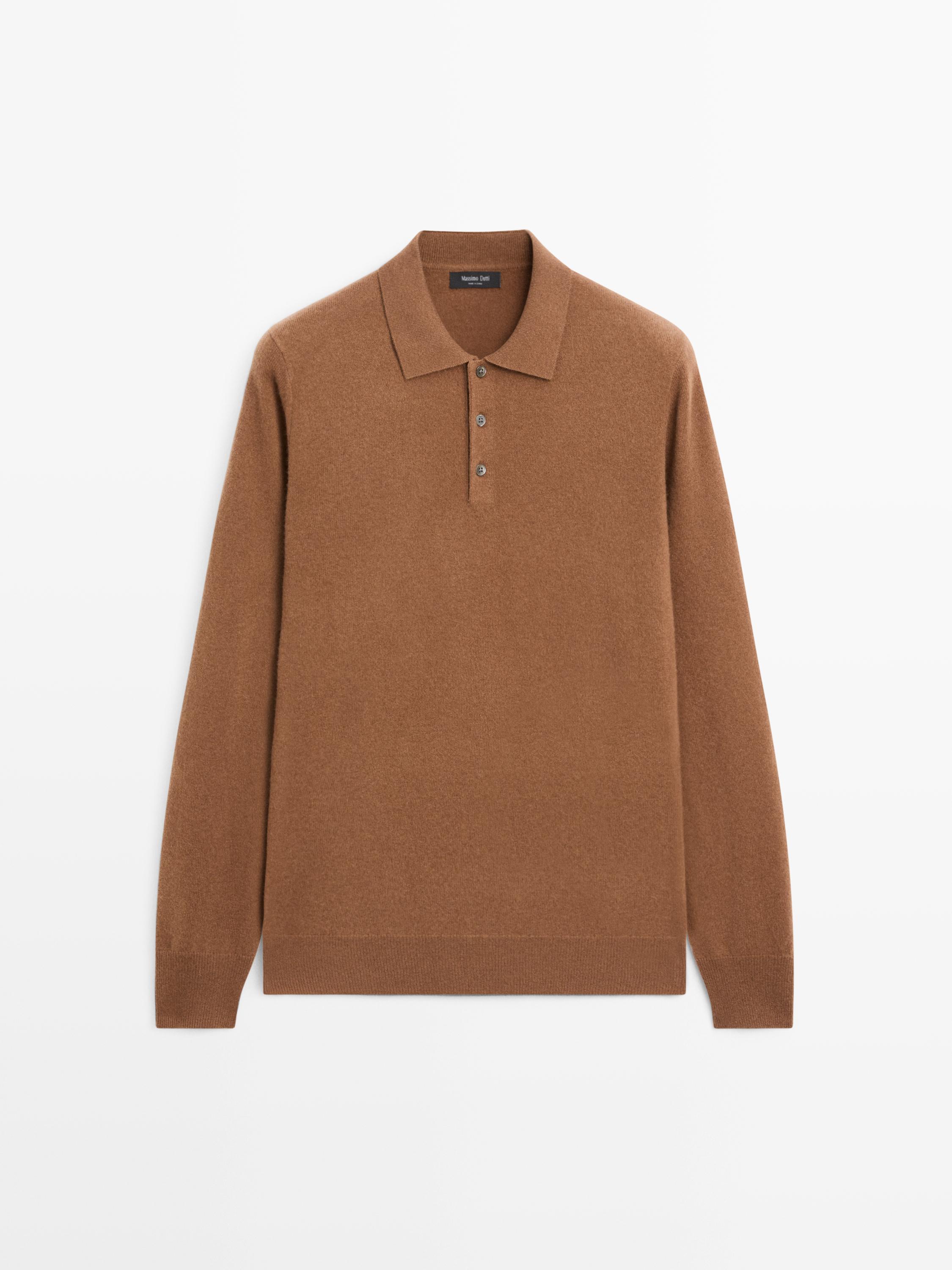 Pull polo en maille de laine mélangée