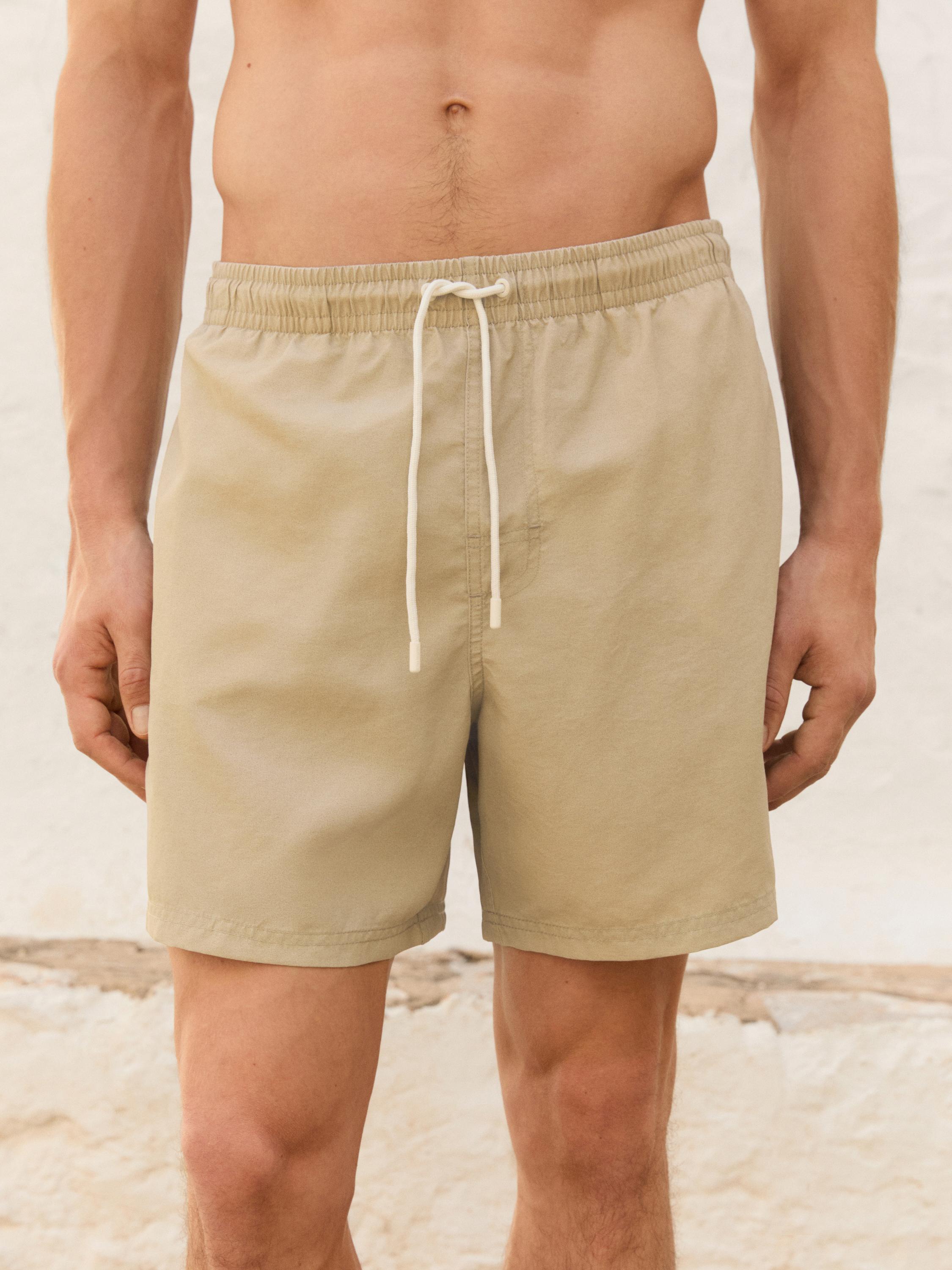Plain regular fit swimming trunks
