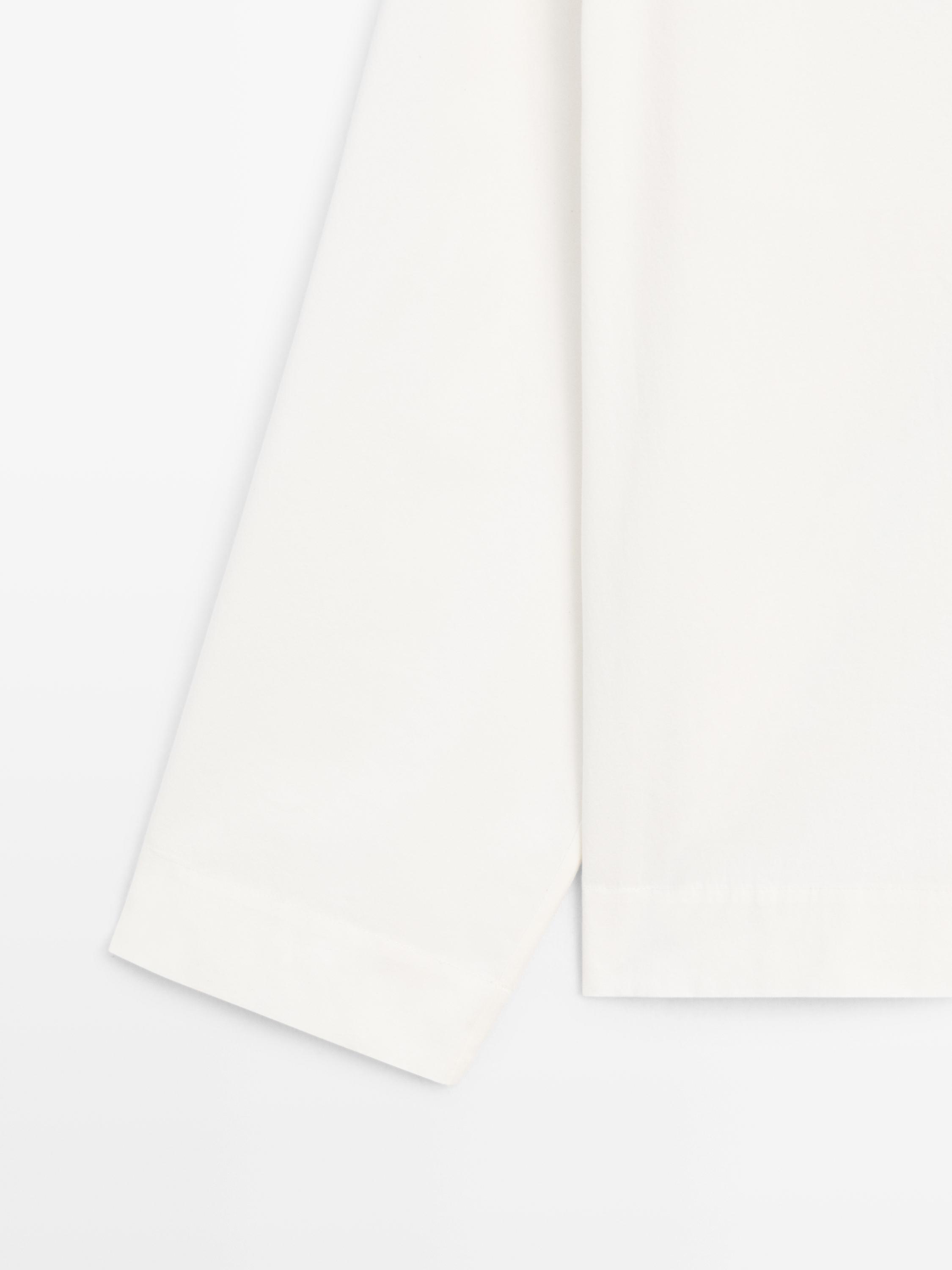 Poplin boat neck blouse — WHITE