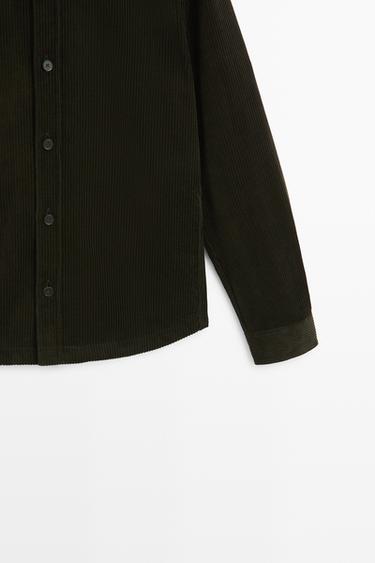 100% cotton corduroy overshirt — GREEN 7