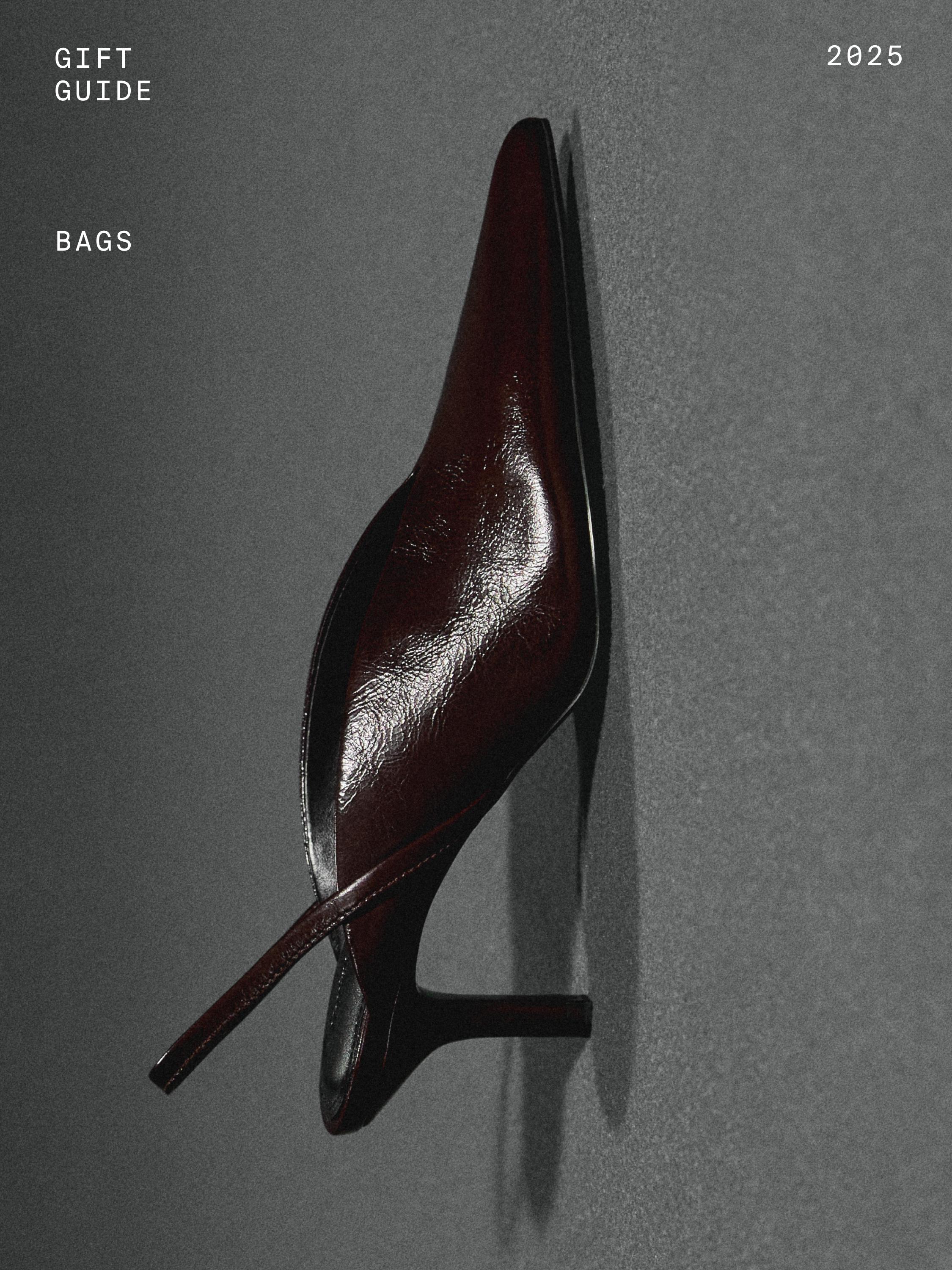 High-heel slingback shoes — BURGUNDY