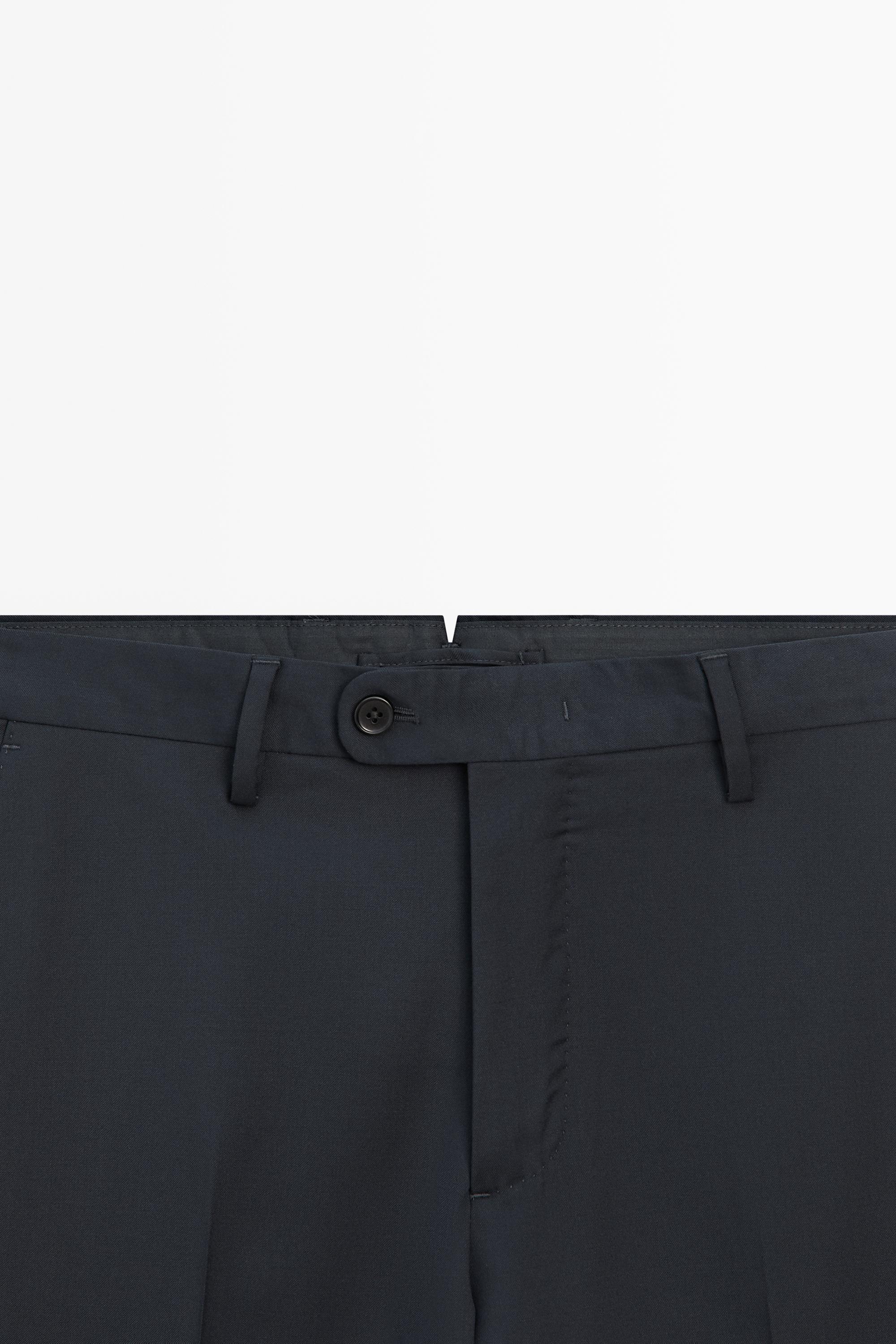 Cold wool suit trousers — NAVY BLUE