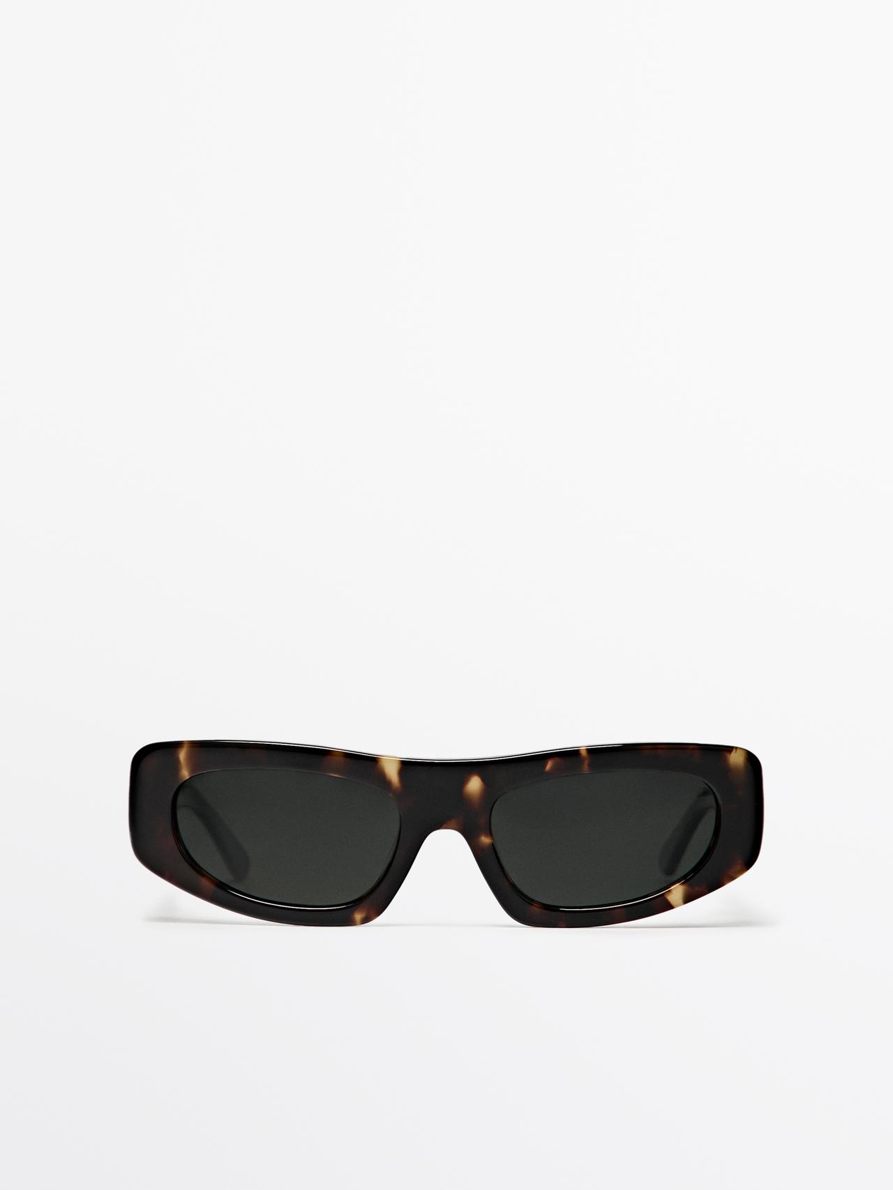 Lunettes De Soleil Rectangulaires - Marron - 01 - Massimo Dutti - Femme