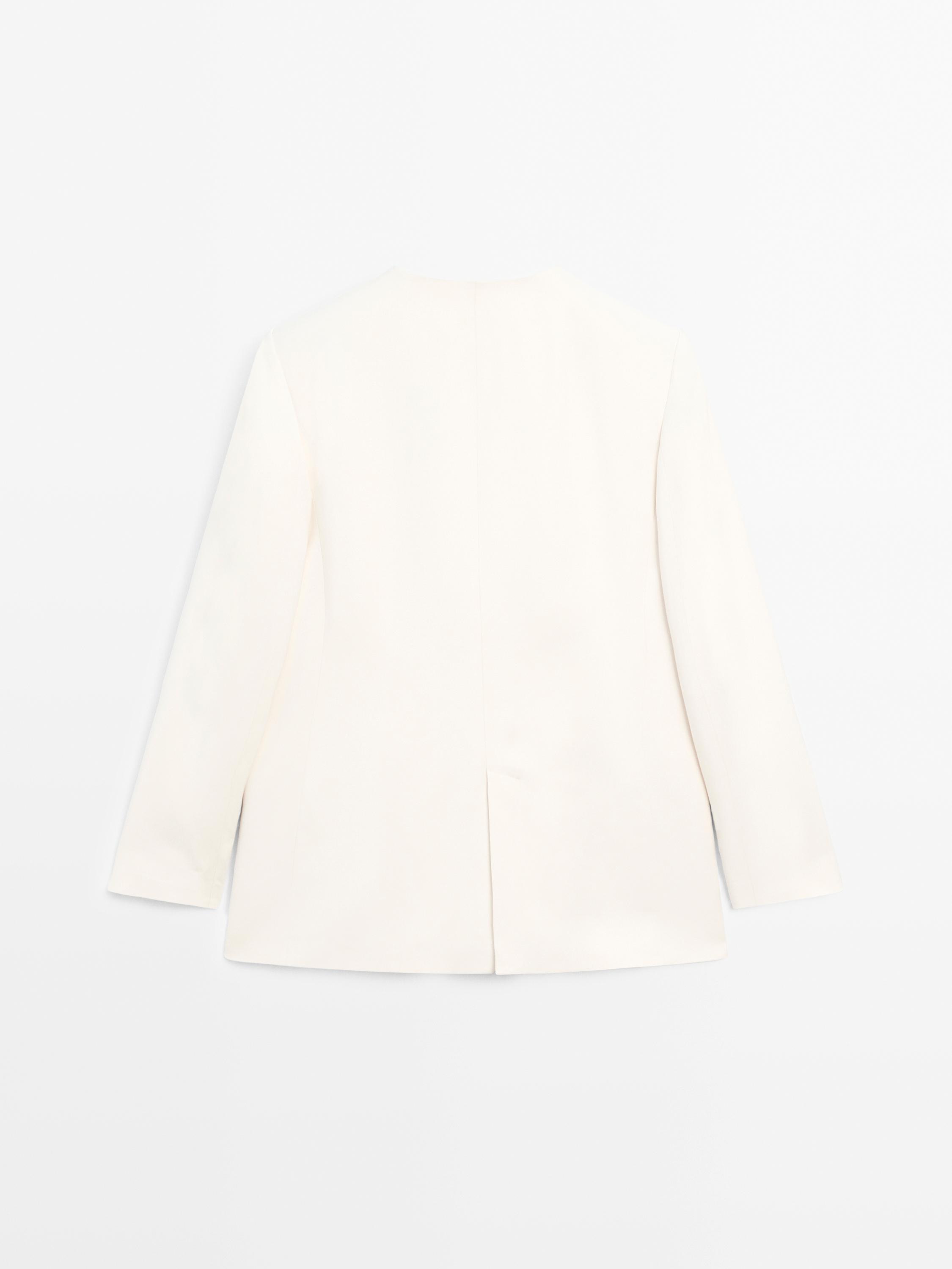 Crepe lace-up blazer