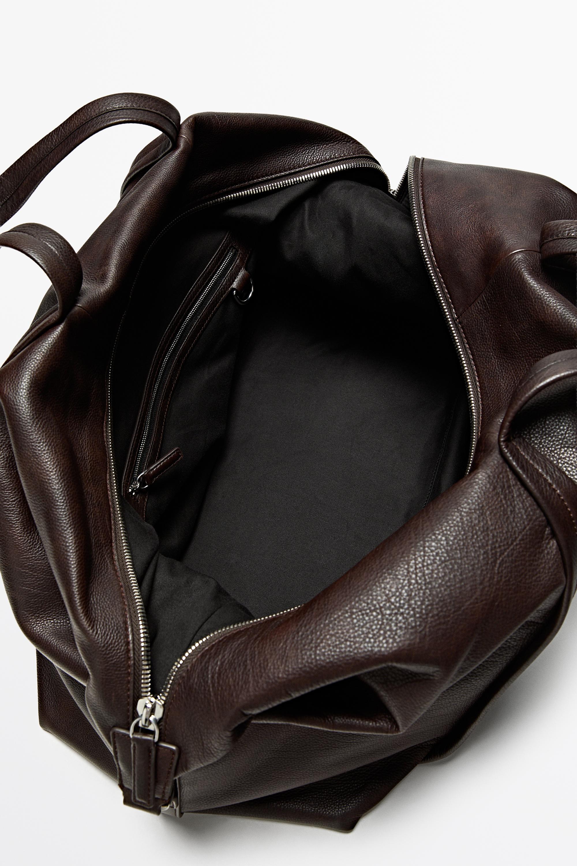 Nappa leather travel bag — BROWN