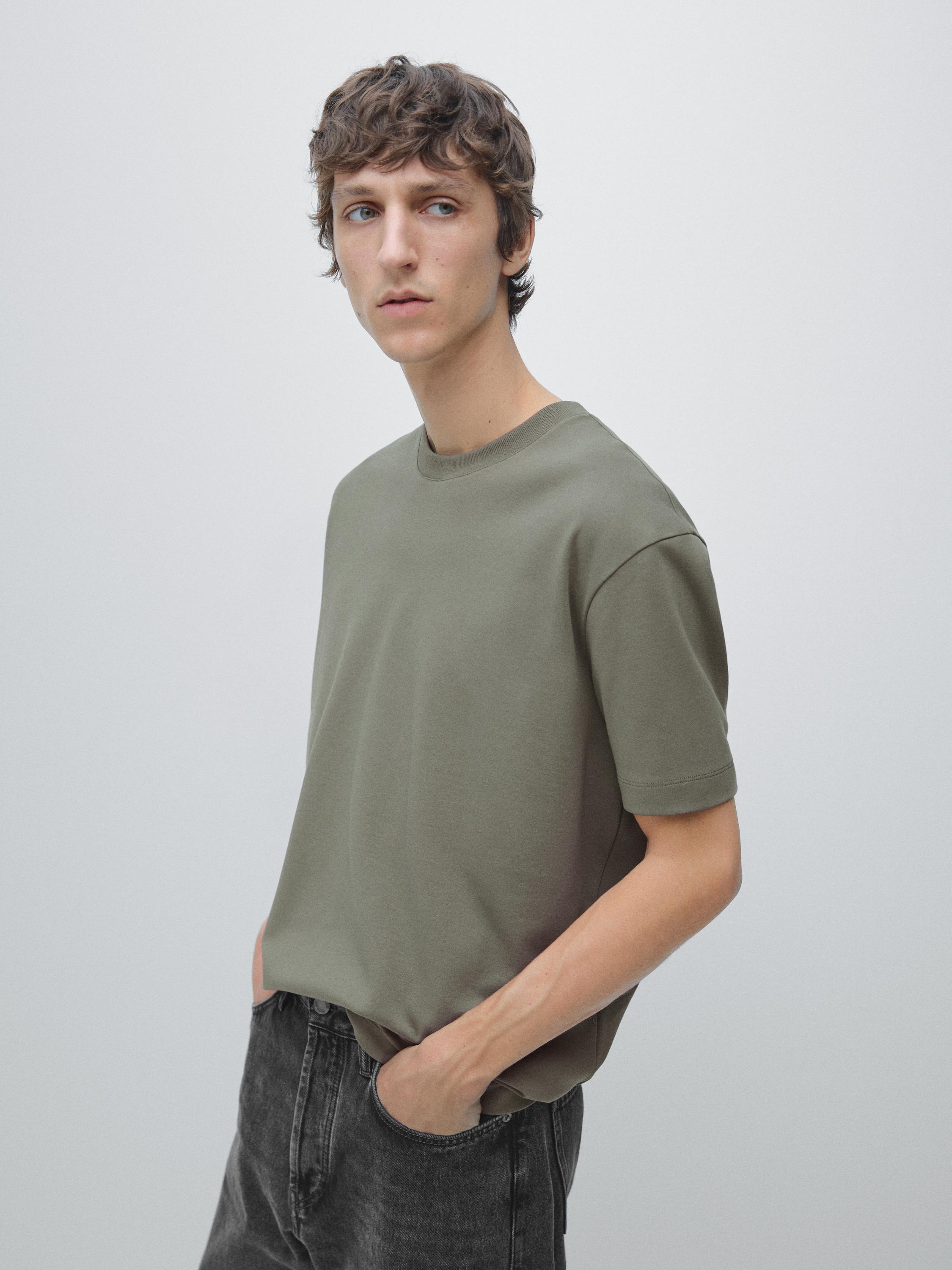 100% cotton short sleeve T-shirt — MOSS GREEN