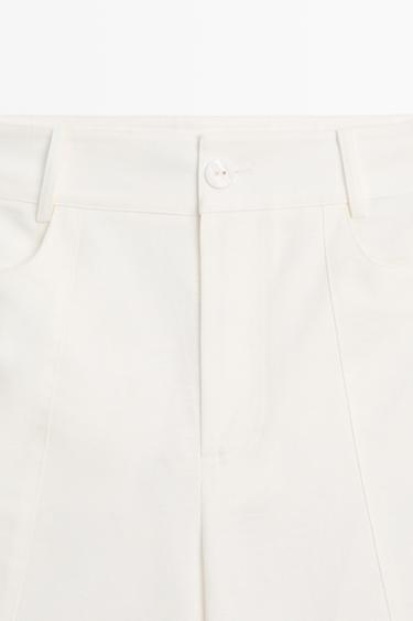Cotton linen blend barrel fit pants — Off white 9