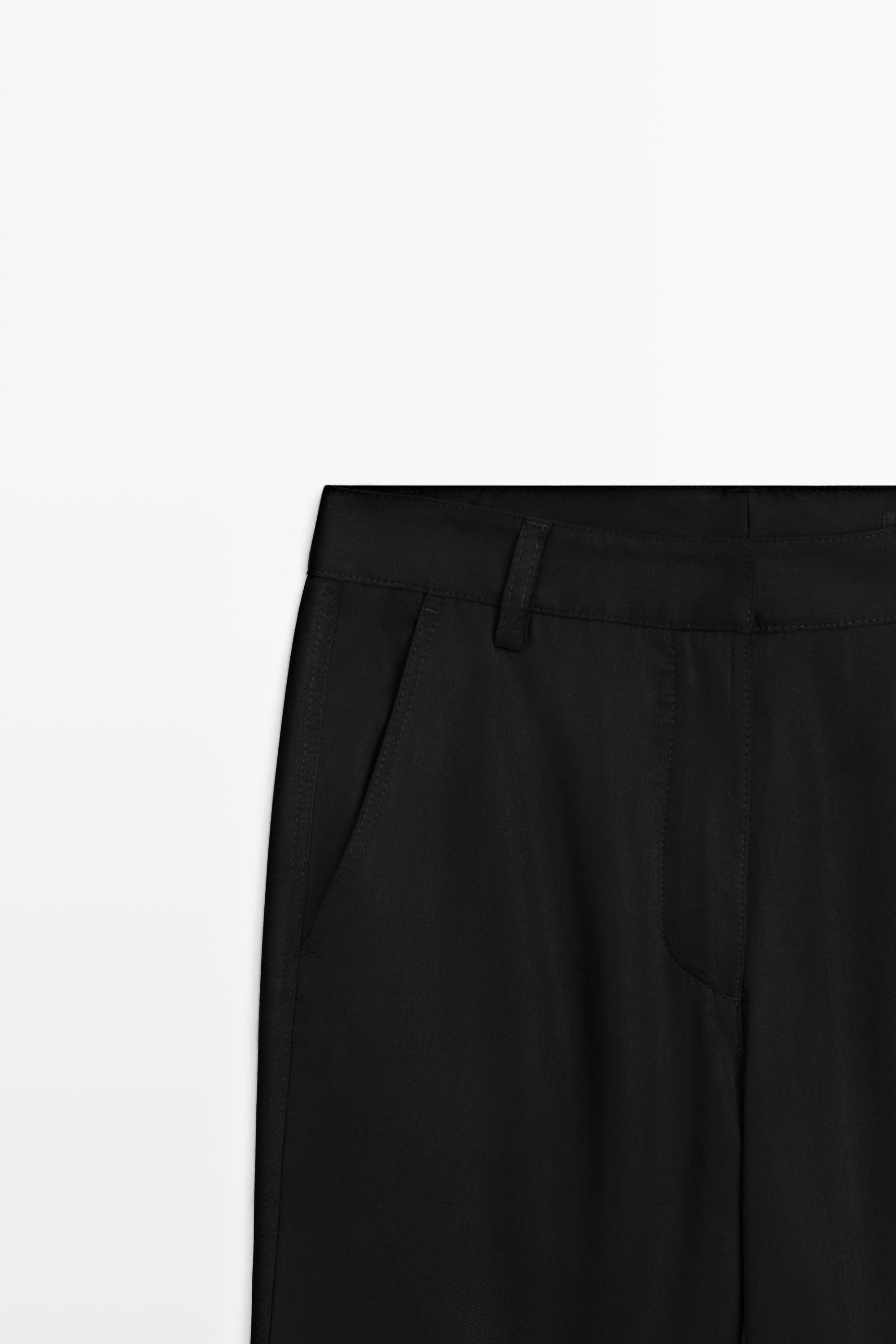 Cropped flare pants — BLACK