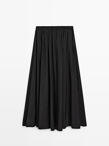Technical fabric midi skirt — BLACK 6