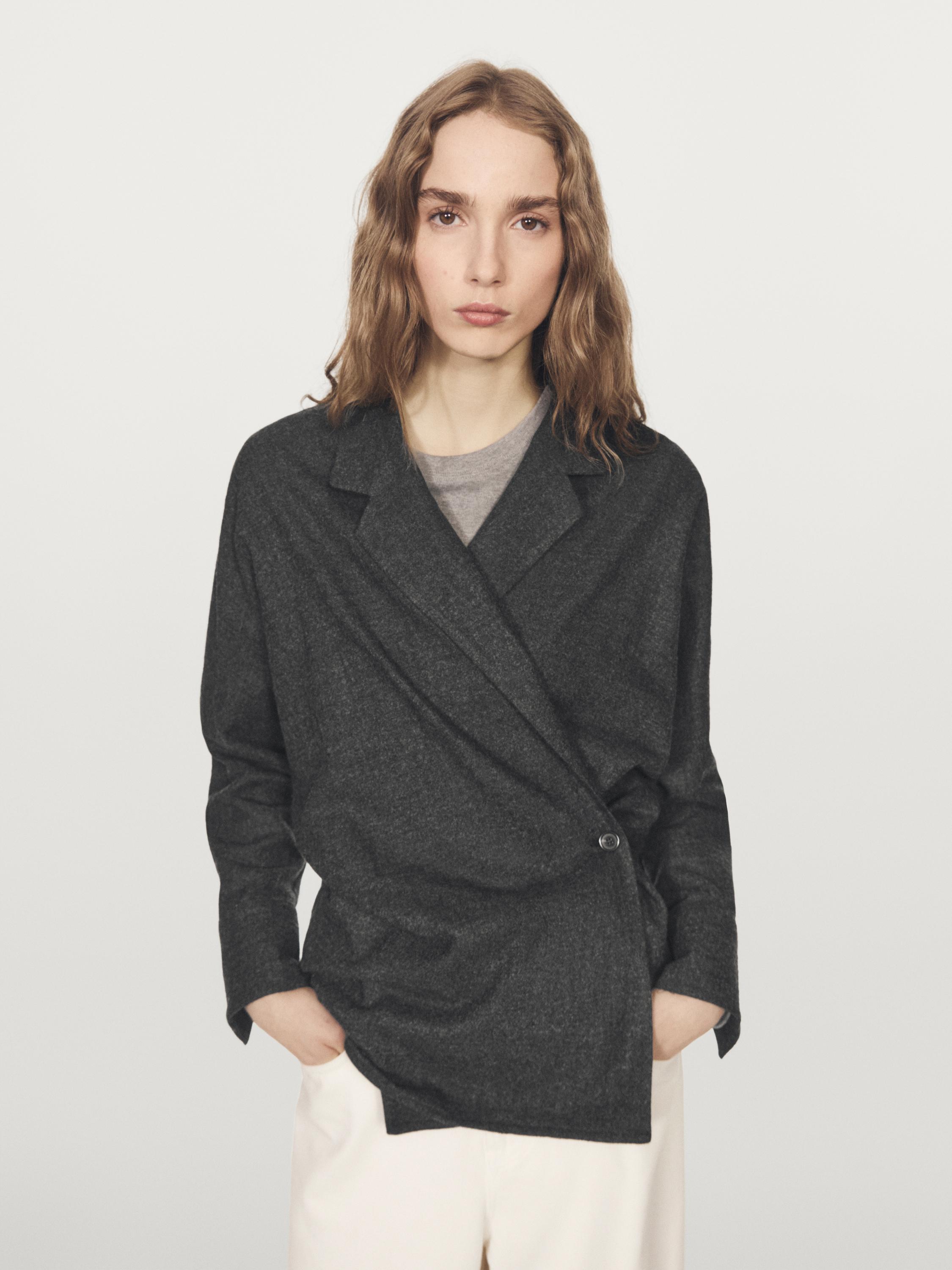 Surchemise texturée 100 % laine