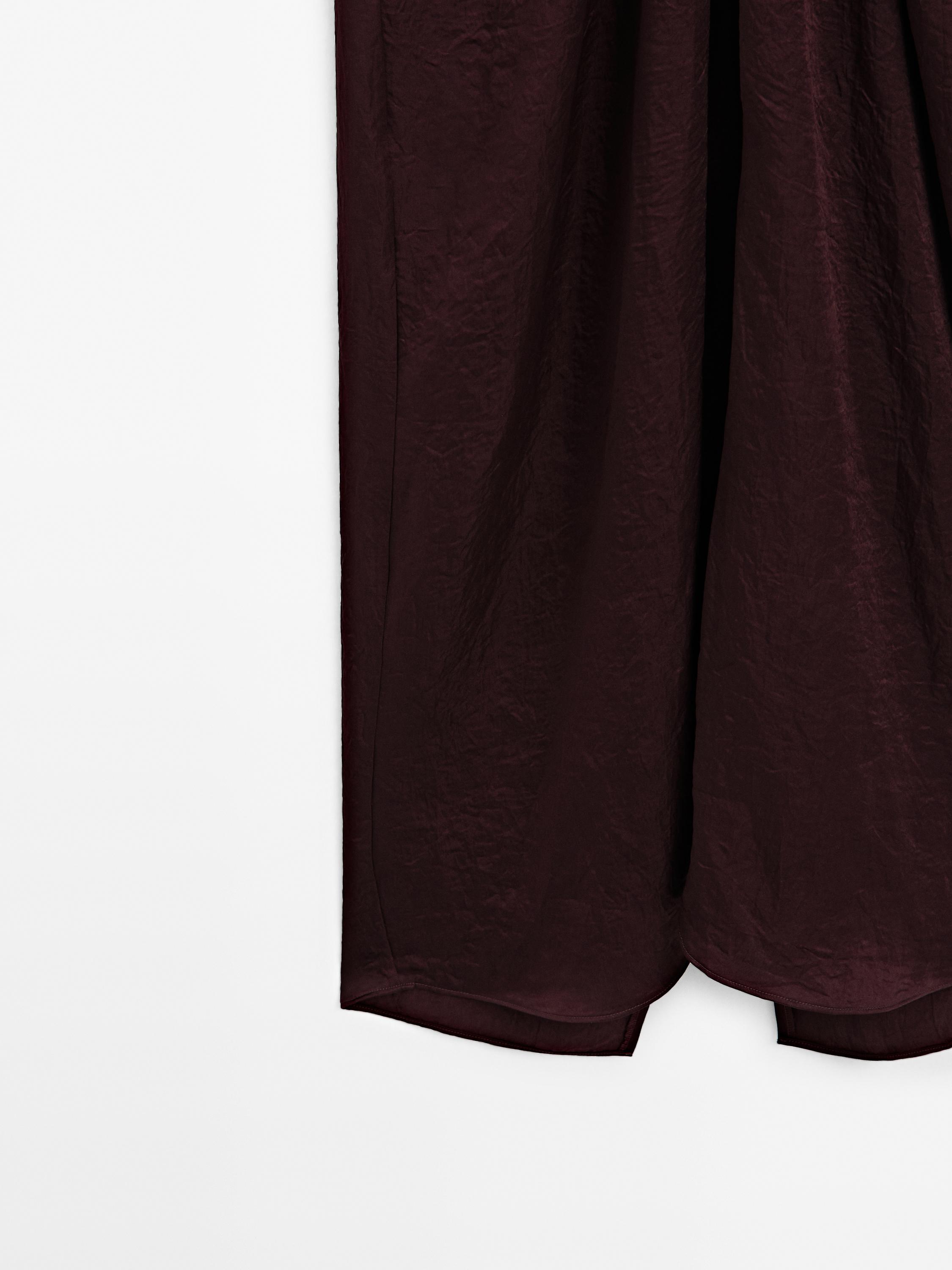 Vestido midi satinado drapeado - STUDIO