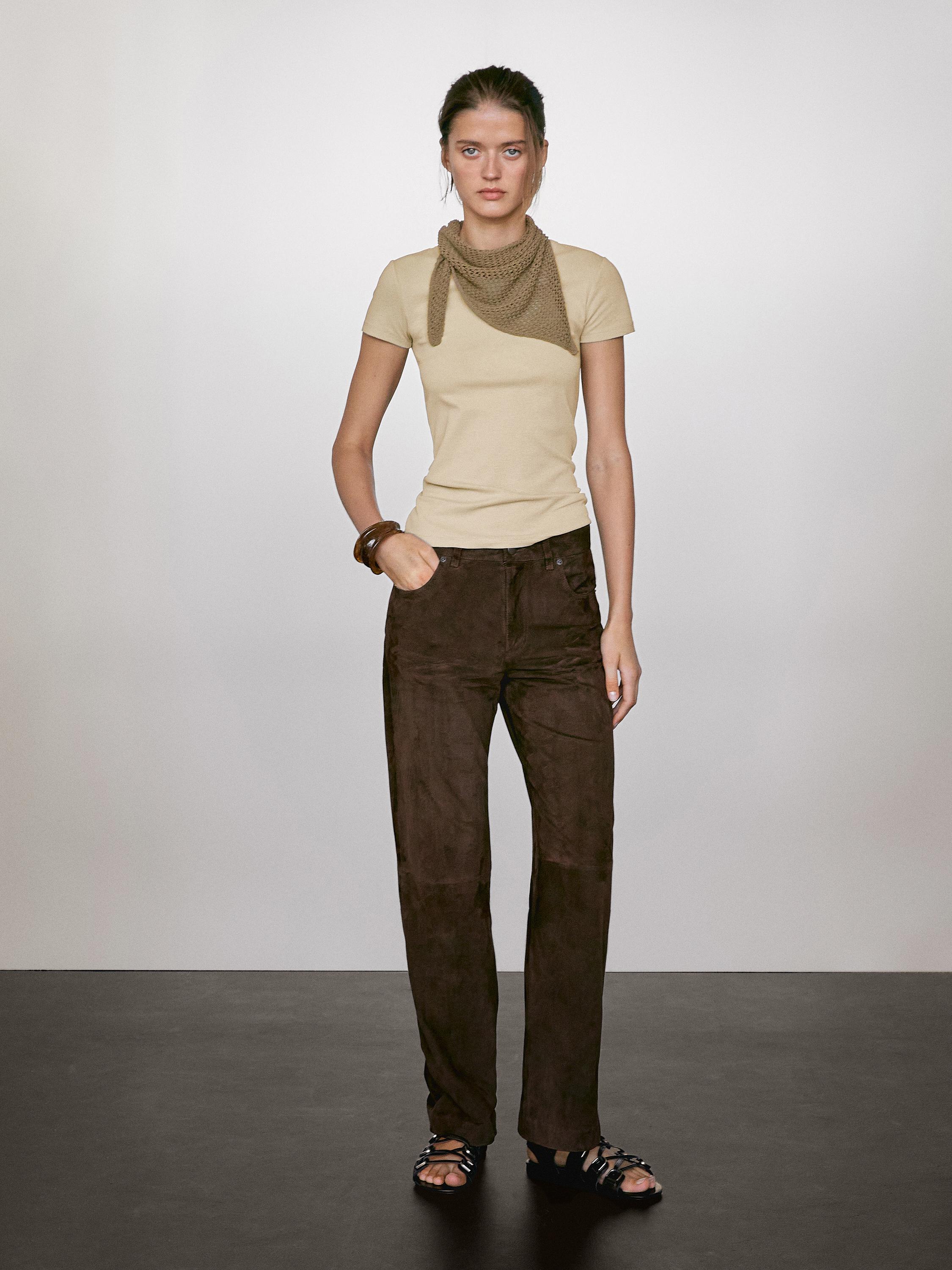 Short sleeve cotton blend T-shirt