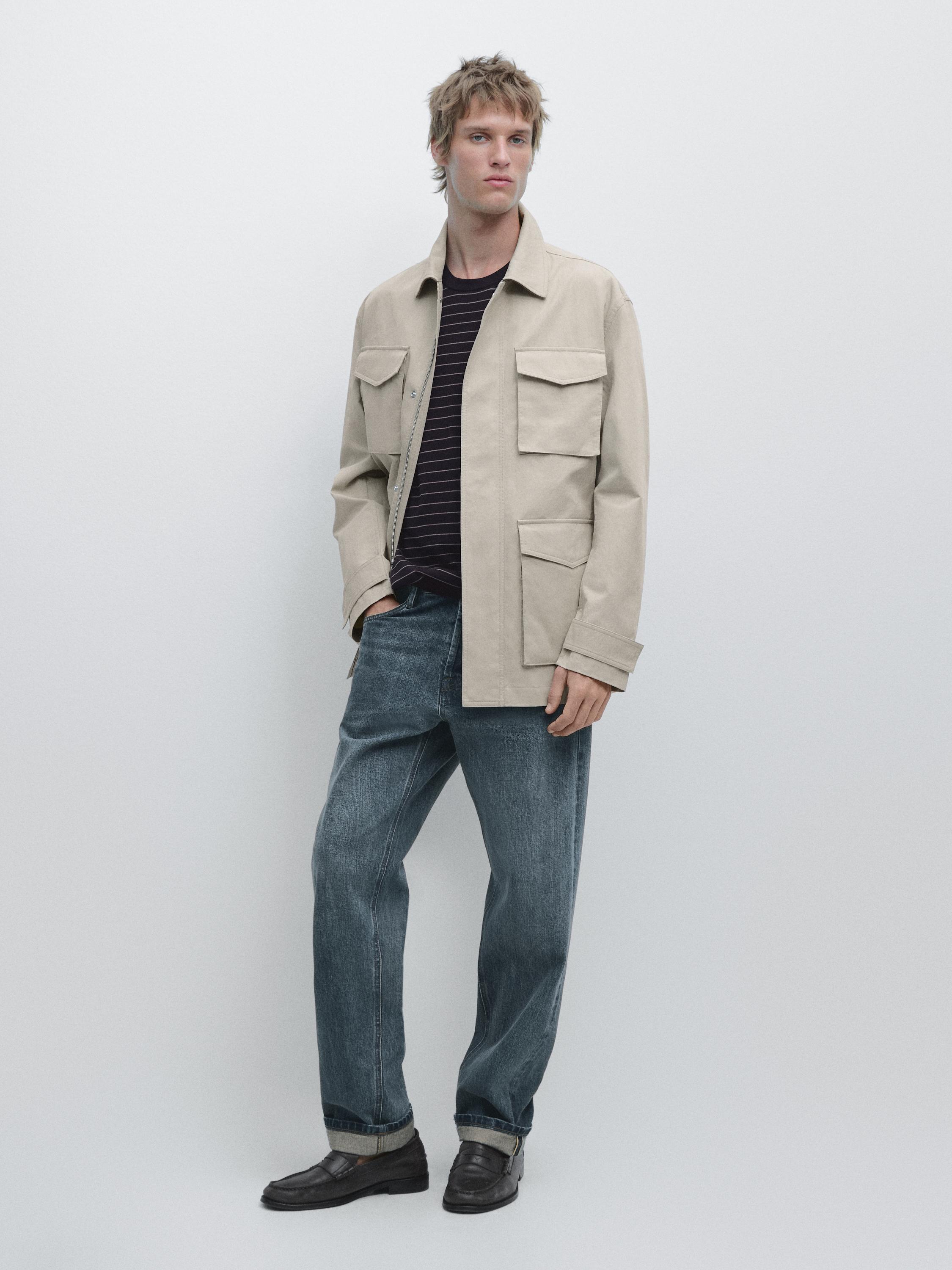 Jacket with pocket details — STONE