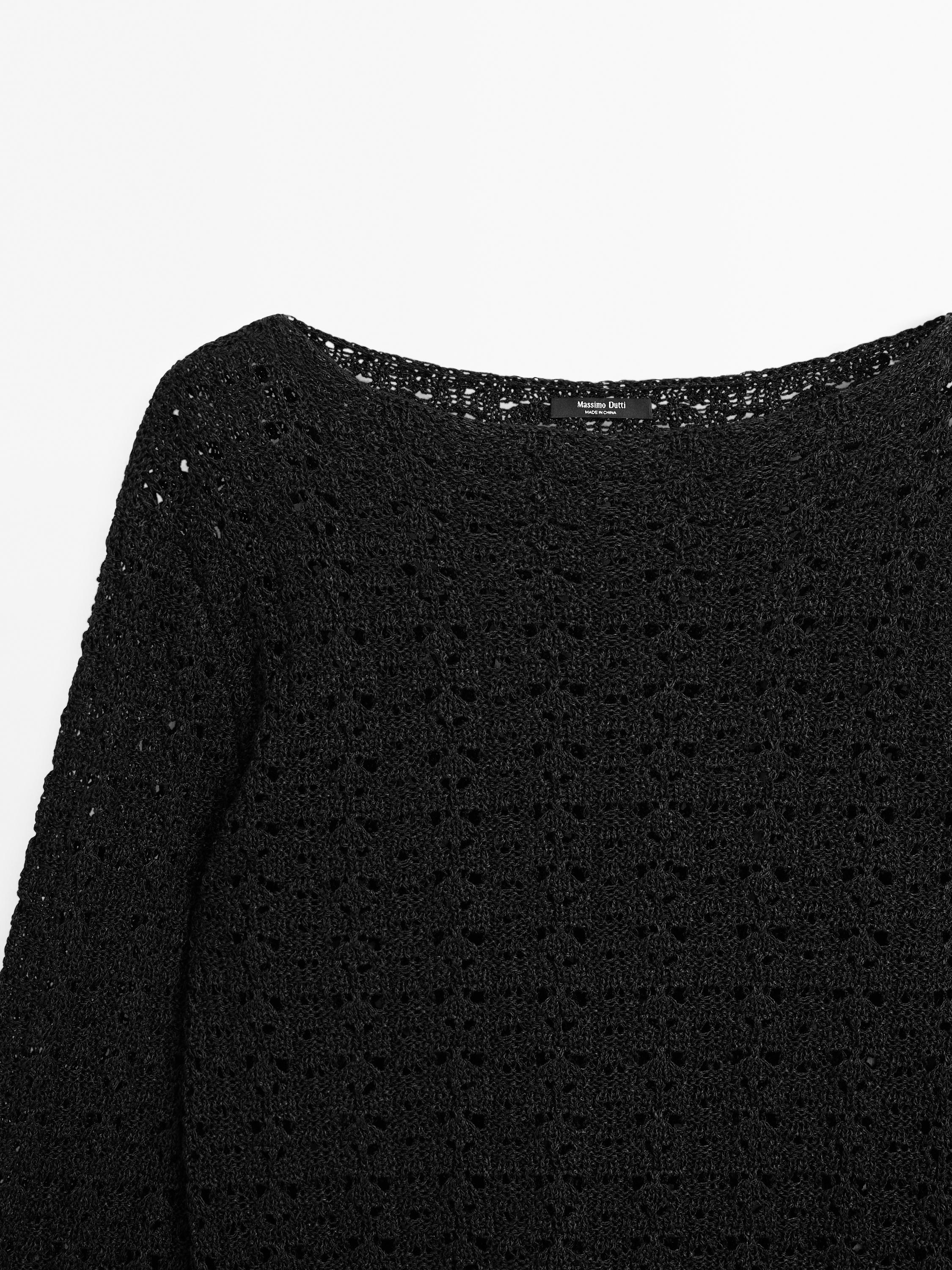 Jersey crochet calado con algodón