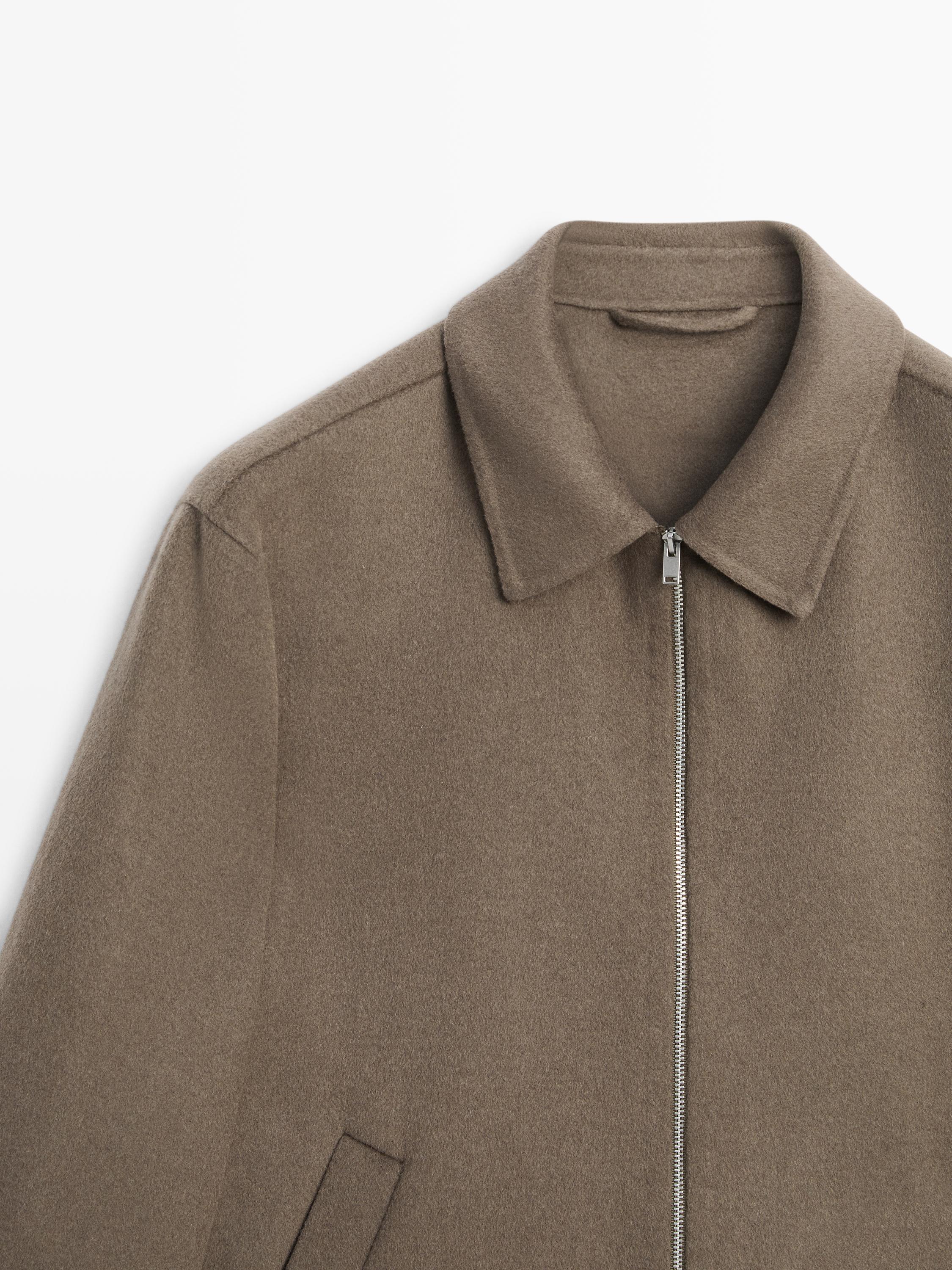 Wool blend jacket with pockets — GREENISH (alternate view)