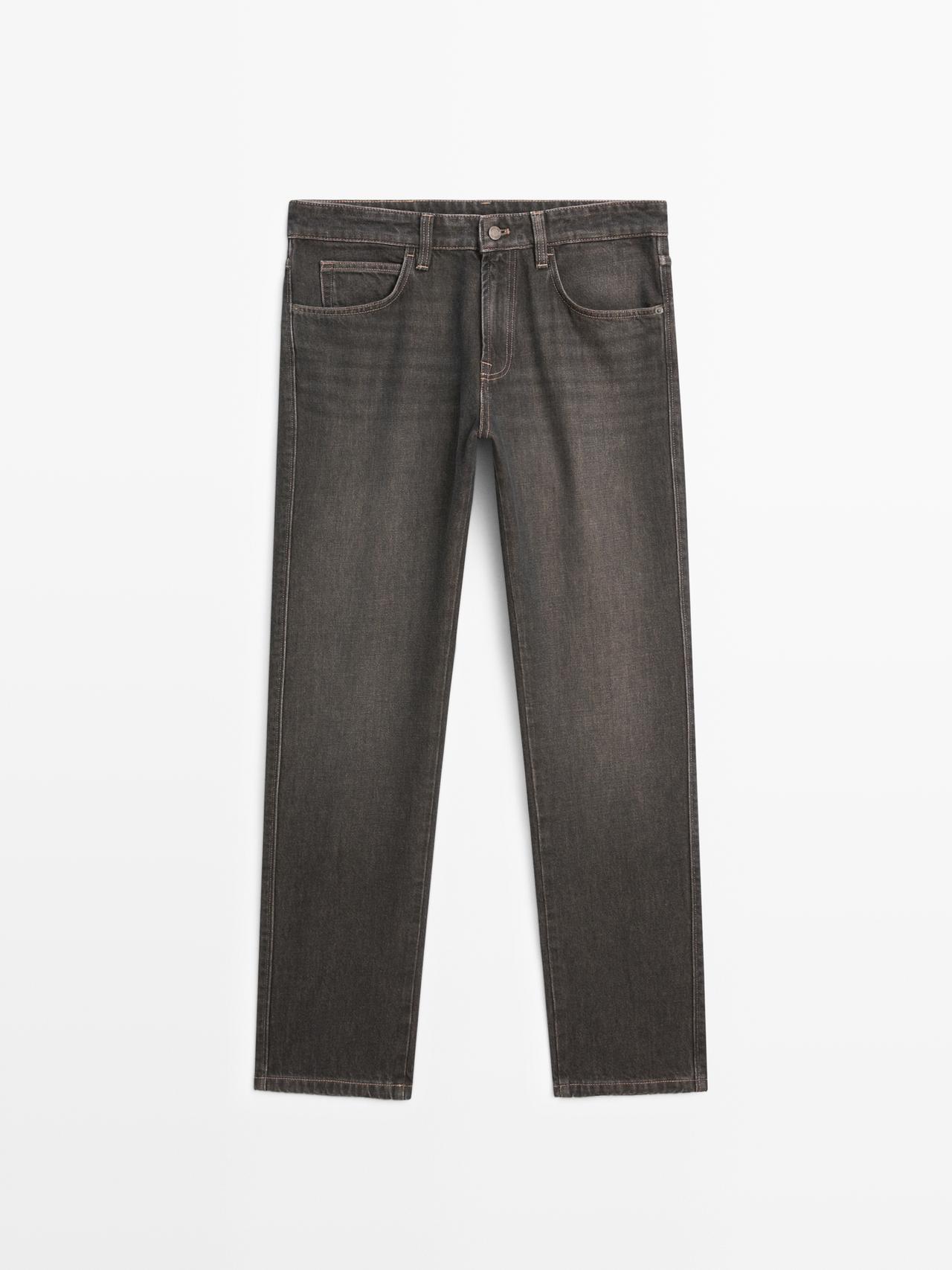Massimo Dutti - Herre - Tapered Fit Jeans - Kulgrå - 31