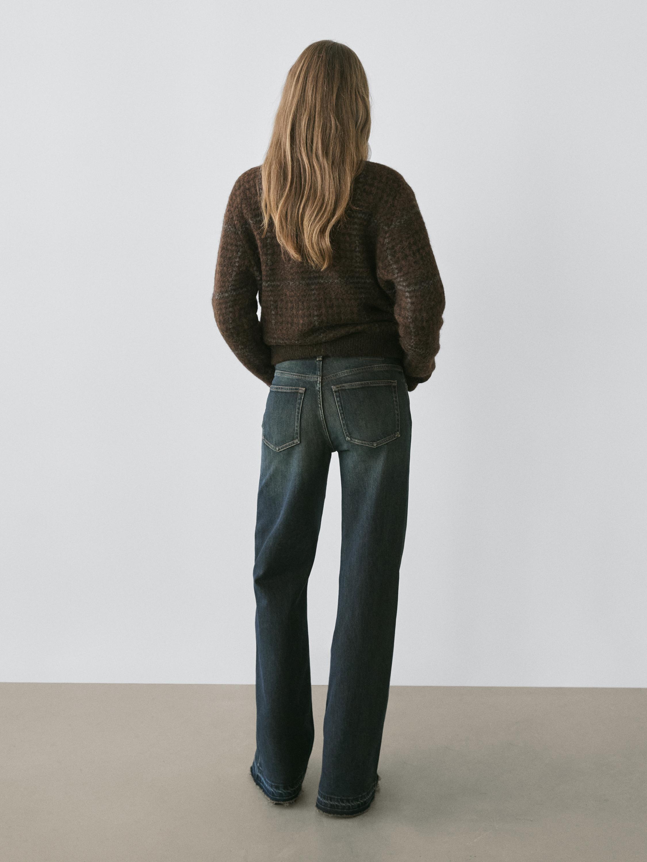 Mid-rise bell bottom jeans — Dark blue