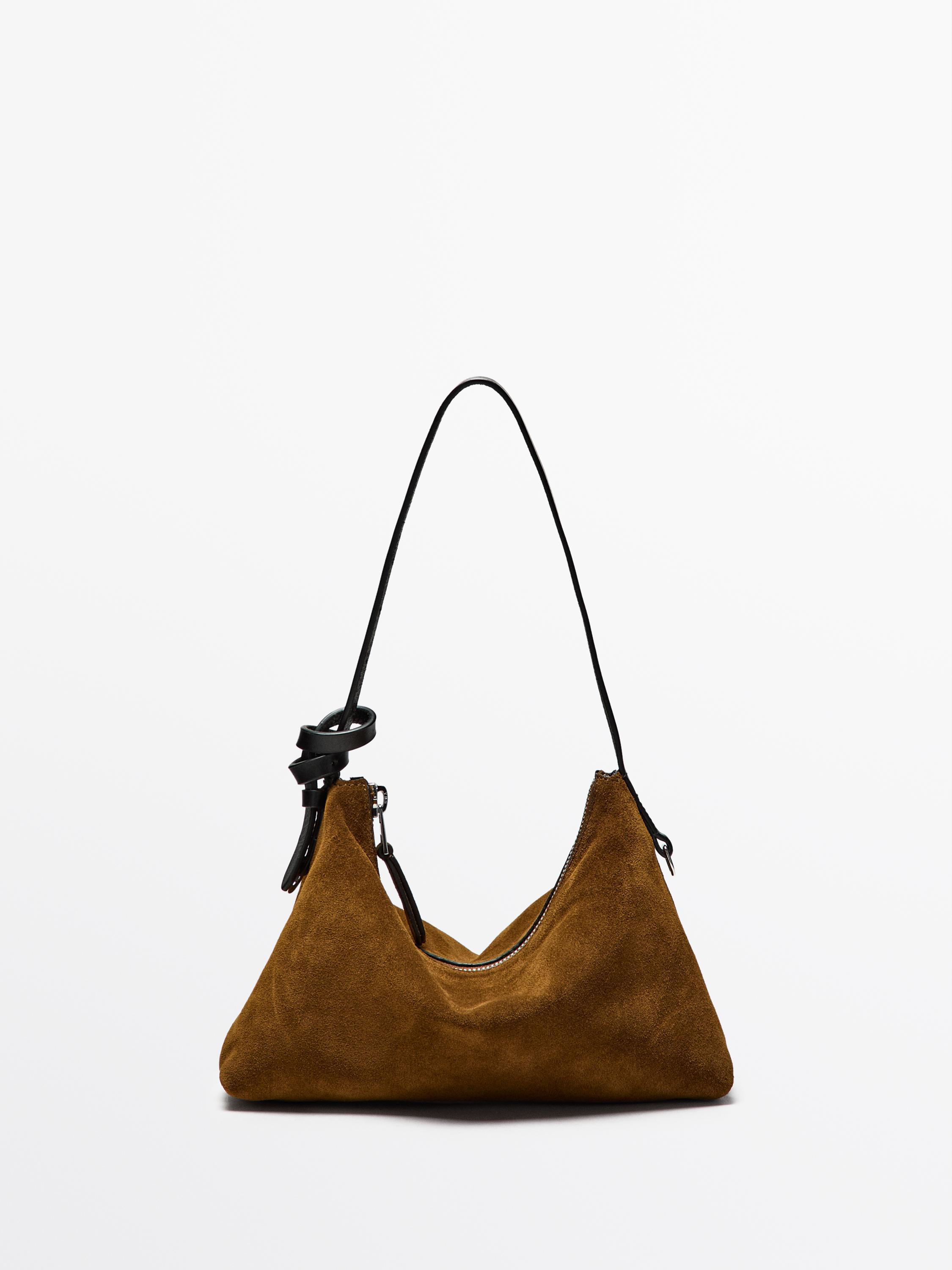 Small split suede leather bag