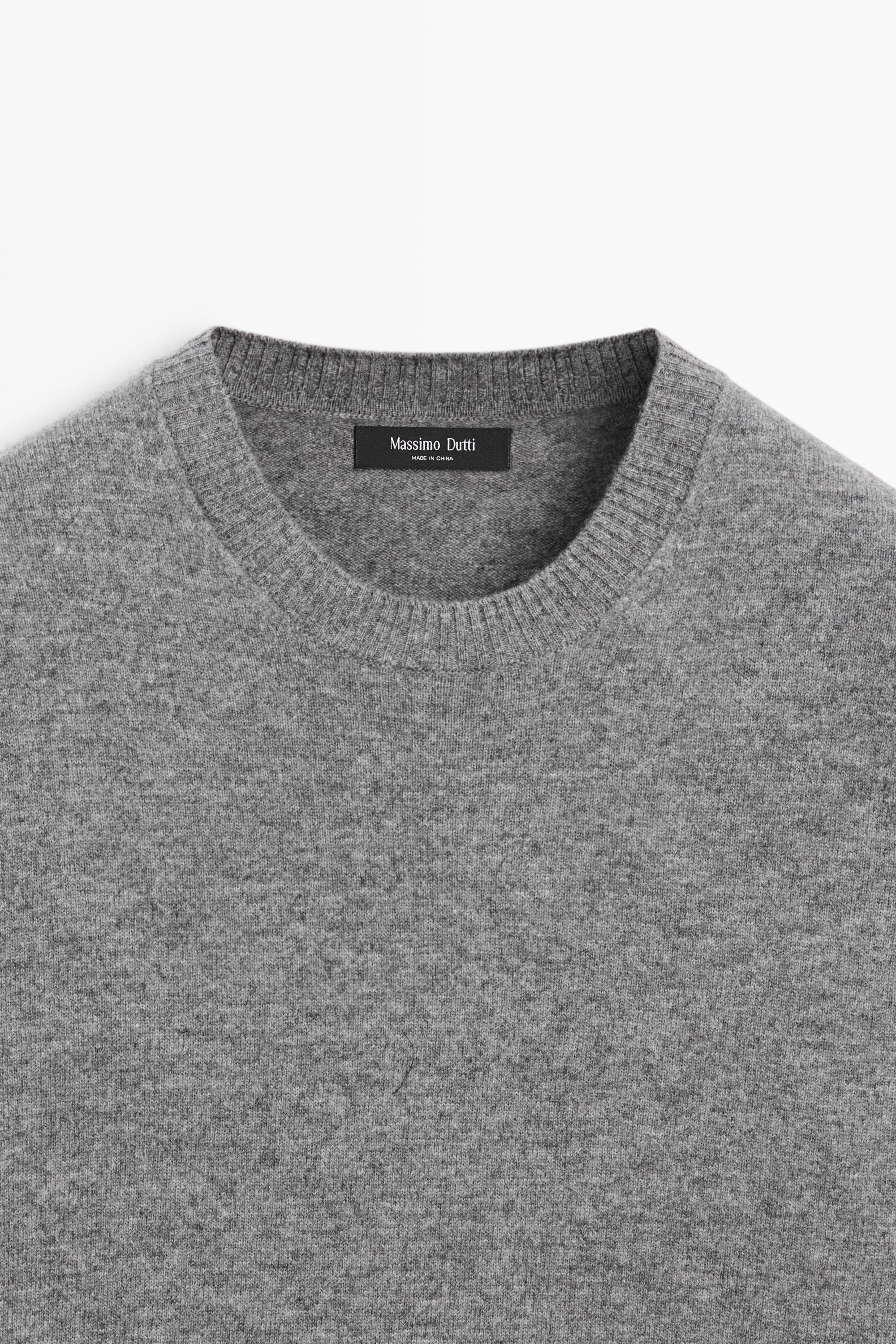 Wool blend round neck knit sweater — ANTHRACITE GREY
